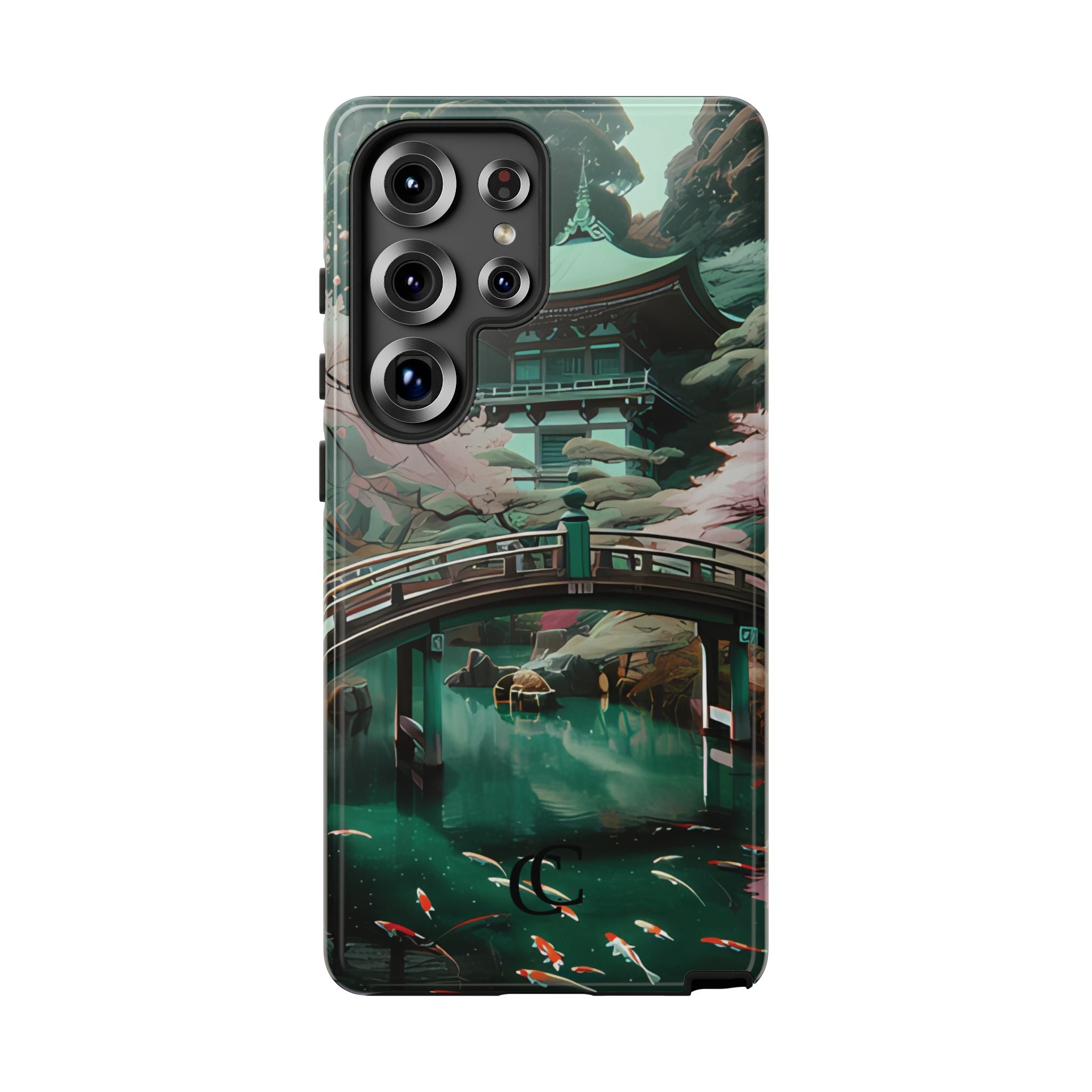 Nature-Inspired Phone Case, Aesthetic Phone Cover, Floral Case, Koi Pond Design, Gift for Nature Lovers