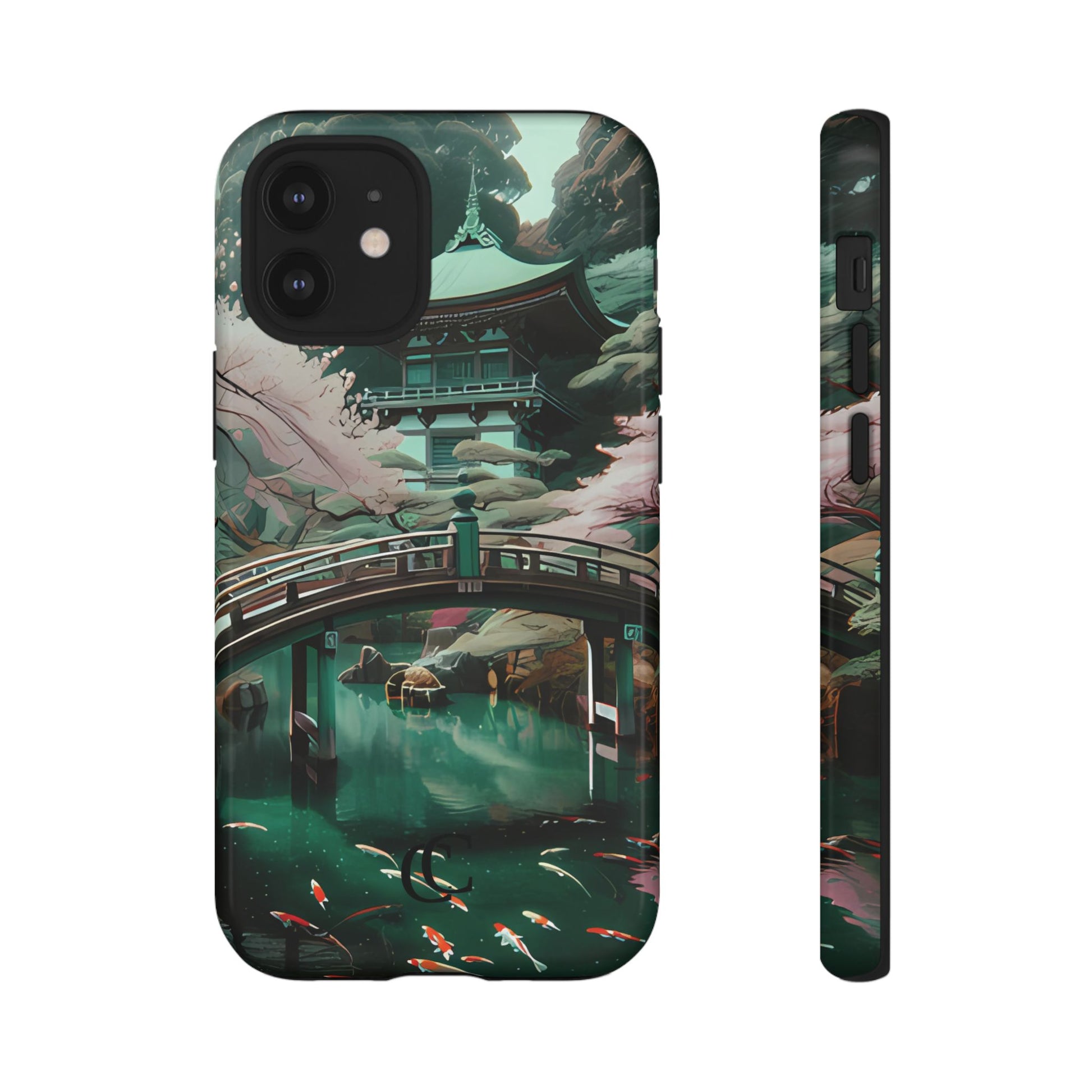 Nature-Inspired Phone Case, Aesthetic Phone Cover, Floral Case, Koi Pond Design, Gift for Nature Lovers