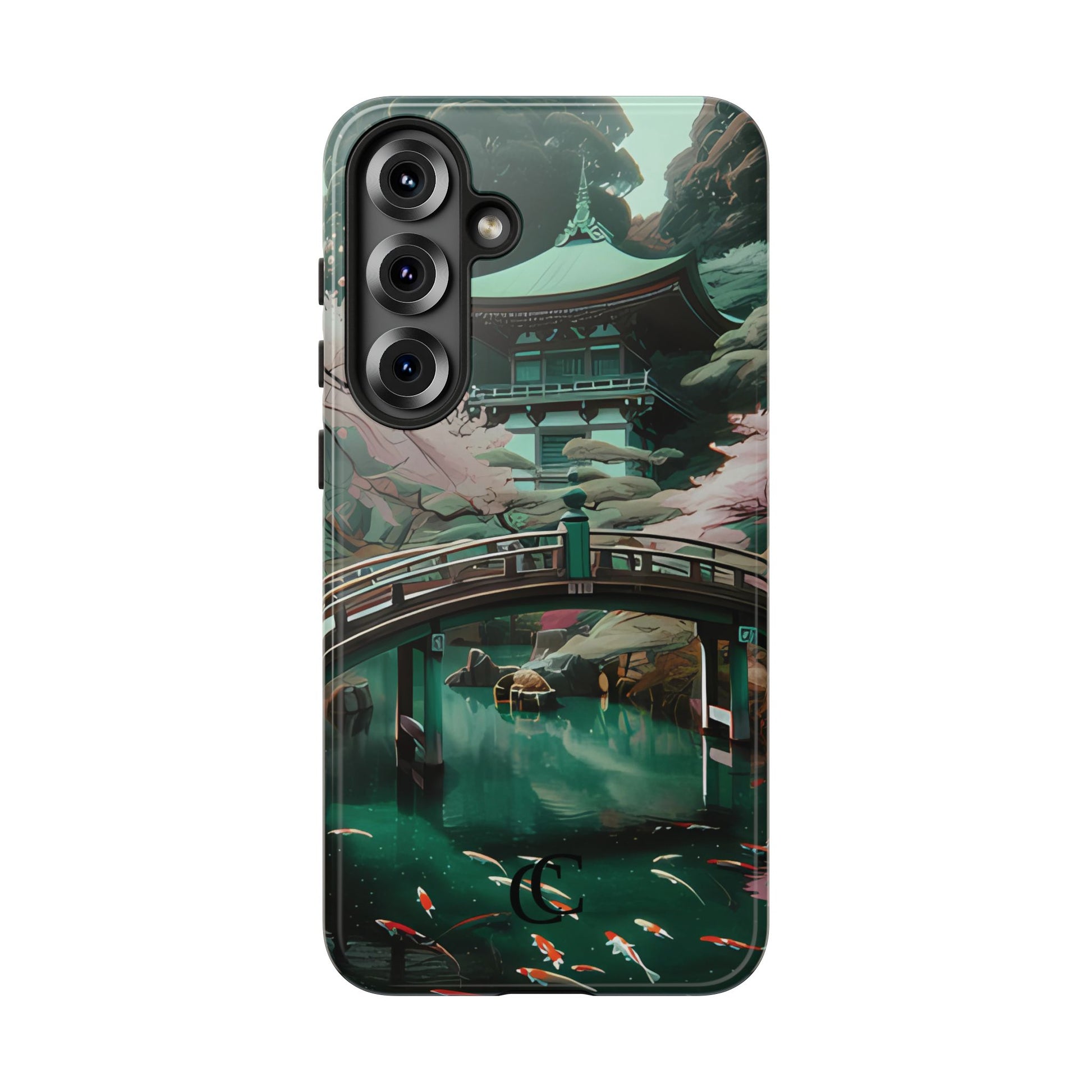 Nature-Inspired Phone Case, Aesthetic Phone Cover, Floral Case, Koi Pond Design, Gift for Nature Lovers