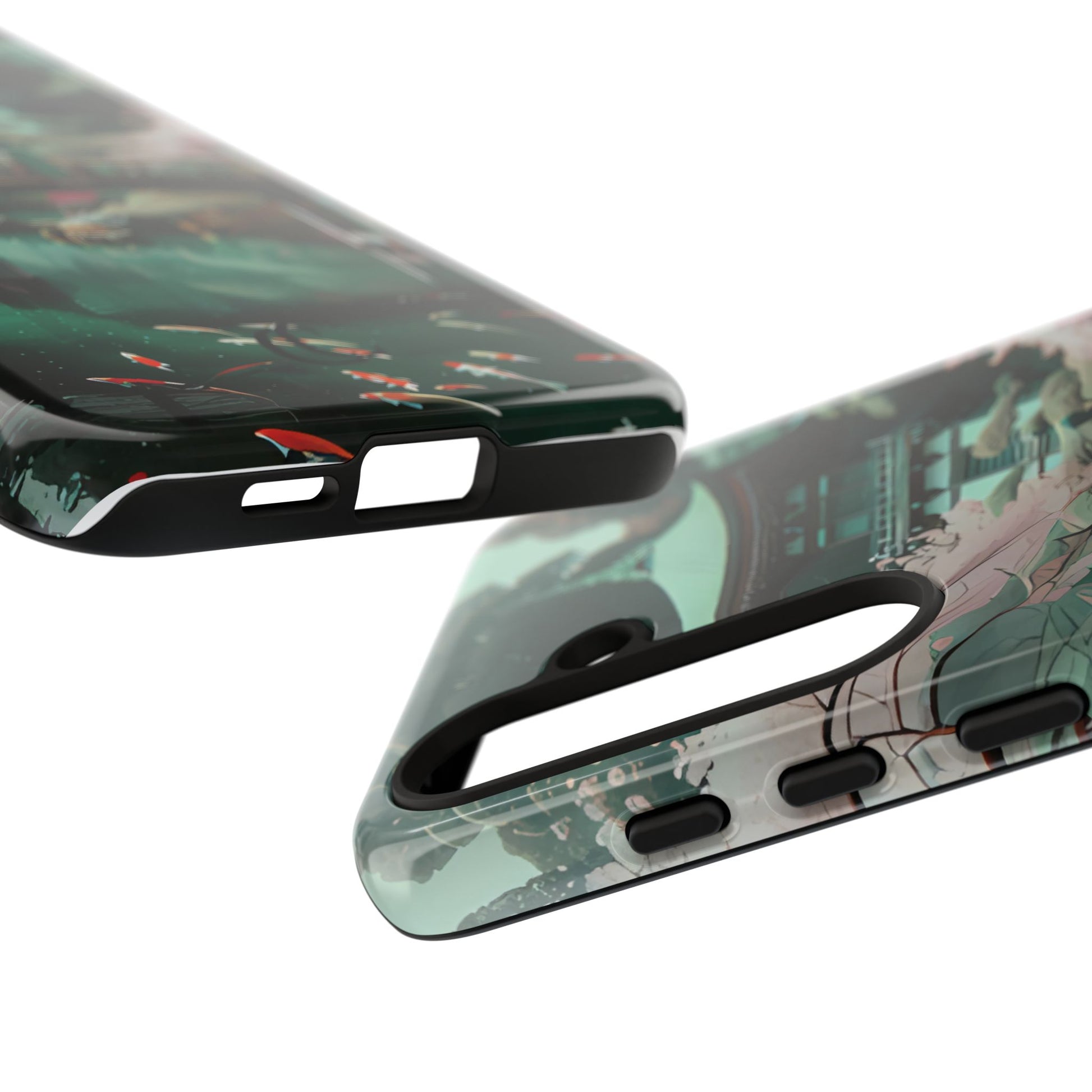 Nature-Inspired Phone Case, Aesthetic Phone Cover, Floral Case, Koi Pond Design, Gift for Nature Lovers