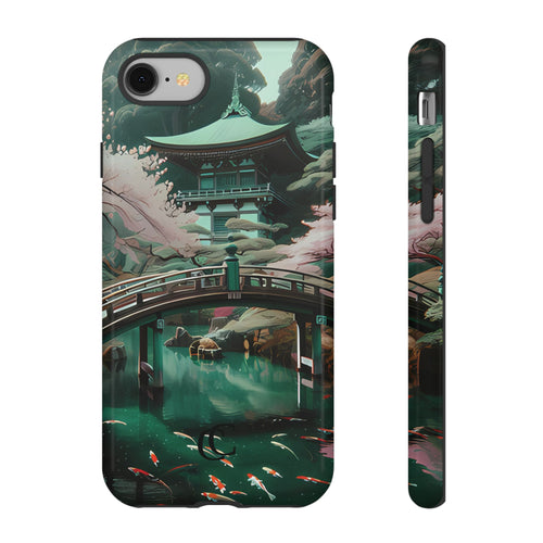 Nature-Inspired Phone Case, Aesthetic Phone Cover, Floral Case, Koi Pond Design, Gift for Nature Lovers