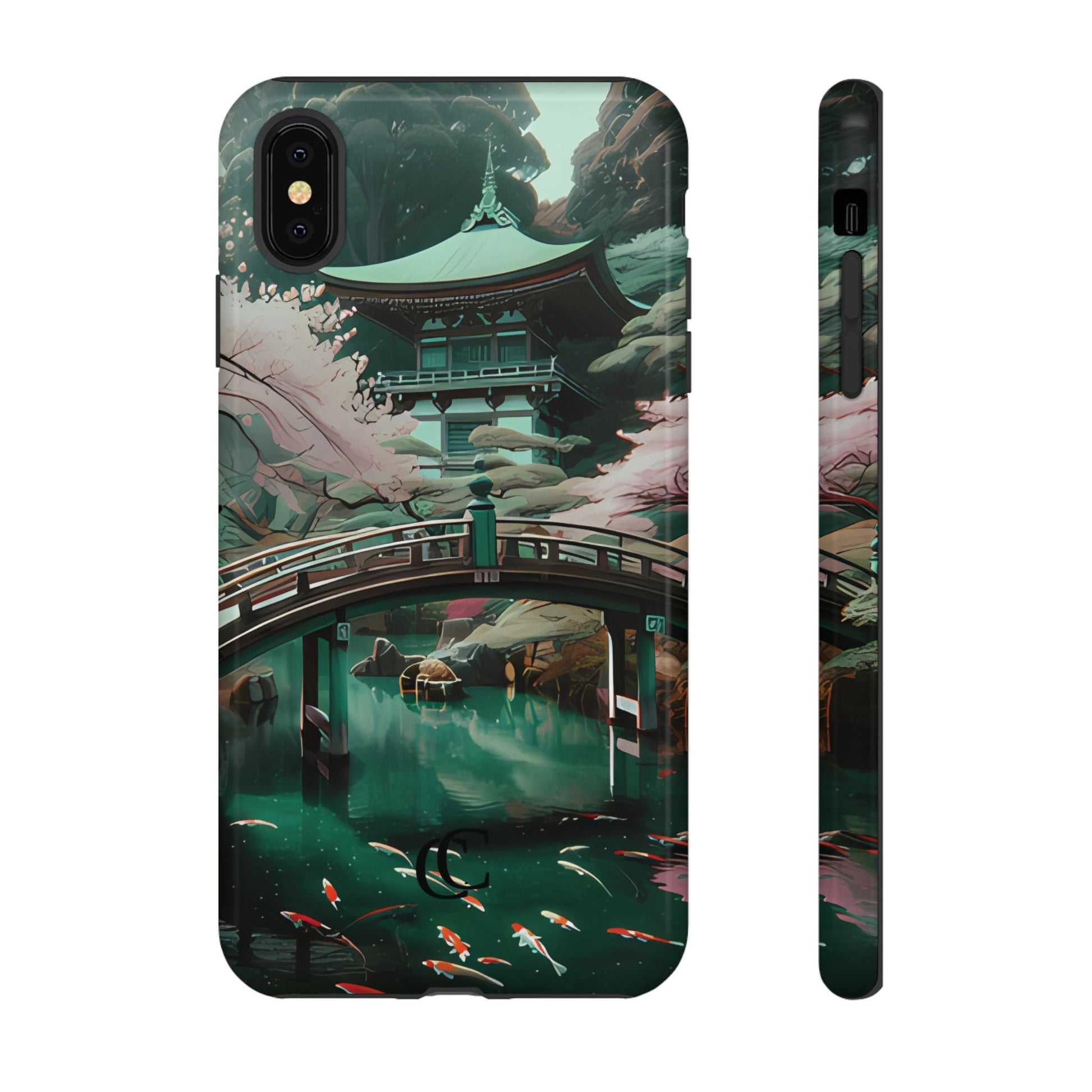 Nature-Inspired Phone Case, Aesthetic Phone Cover, Floral Case, Koi Pond Design, Gift for Nature Lovers