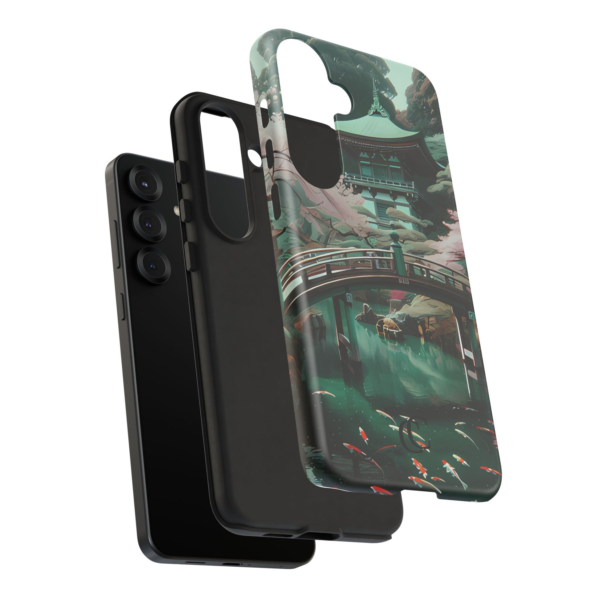 Nature-Inspired Phone Case, Aesthetic Phone Cover, Floral Case, Koi Pond Design, Gift for Nature Lovers
