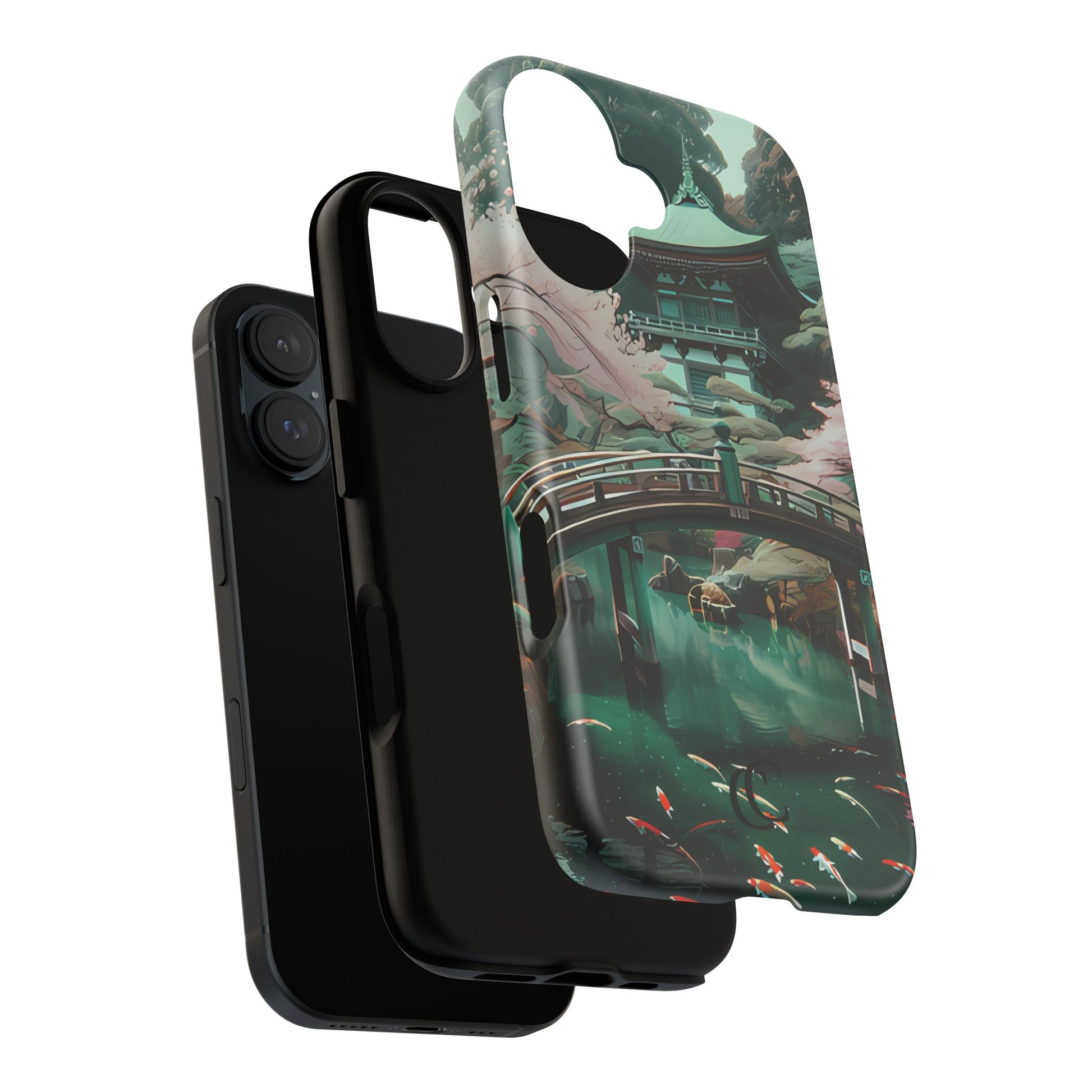 Nature-Inspired Phone Case, Aesthetic Phone Cover, Floral Case, Koi Pond Design, Gift for Nature Lovers