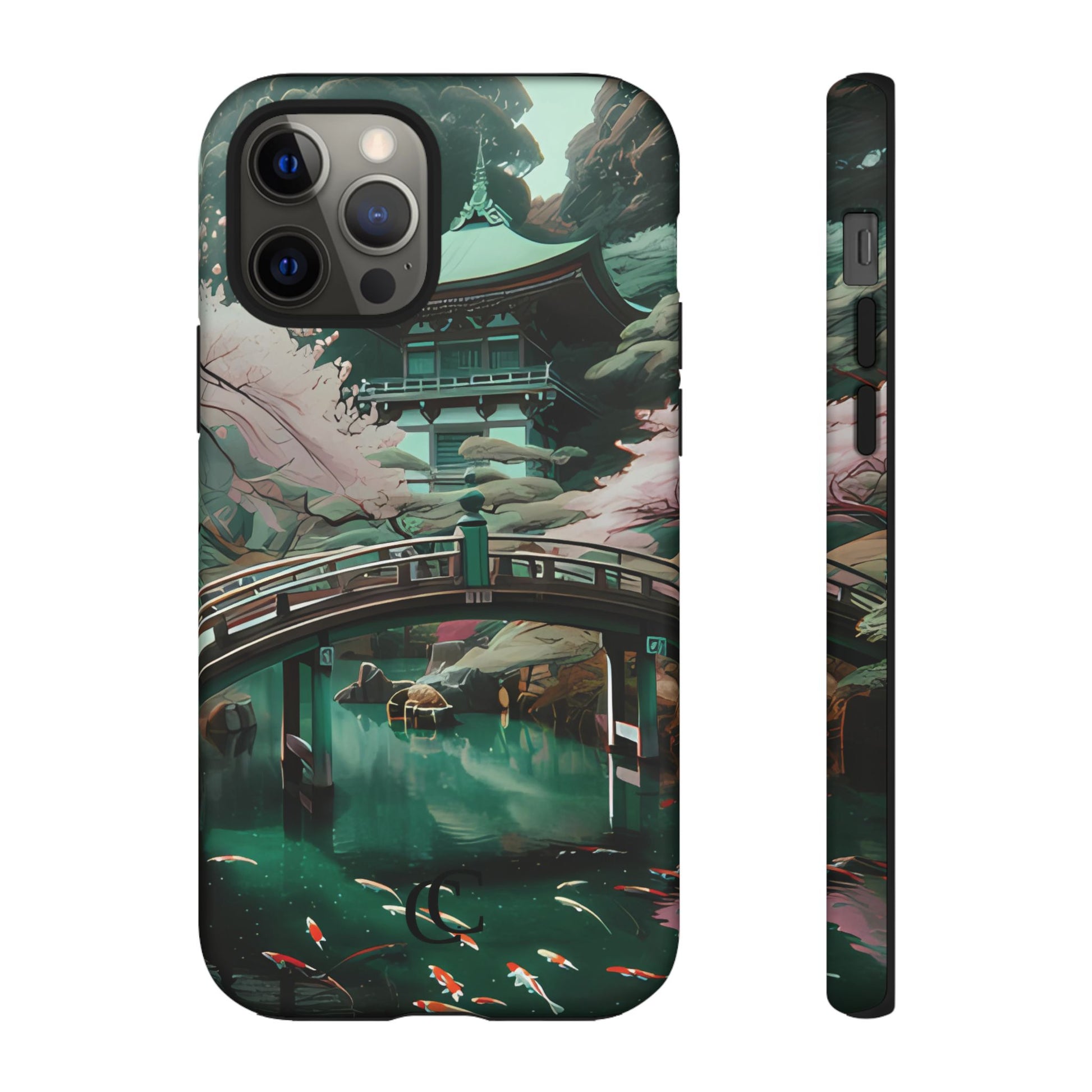 Nature-Inspired Phone Case, Aesthetic Phone Cover, Floral Case, Koi Pond Design, Gift for Nature Lovers