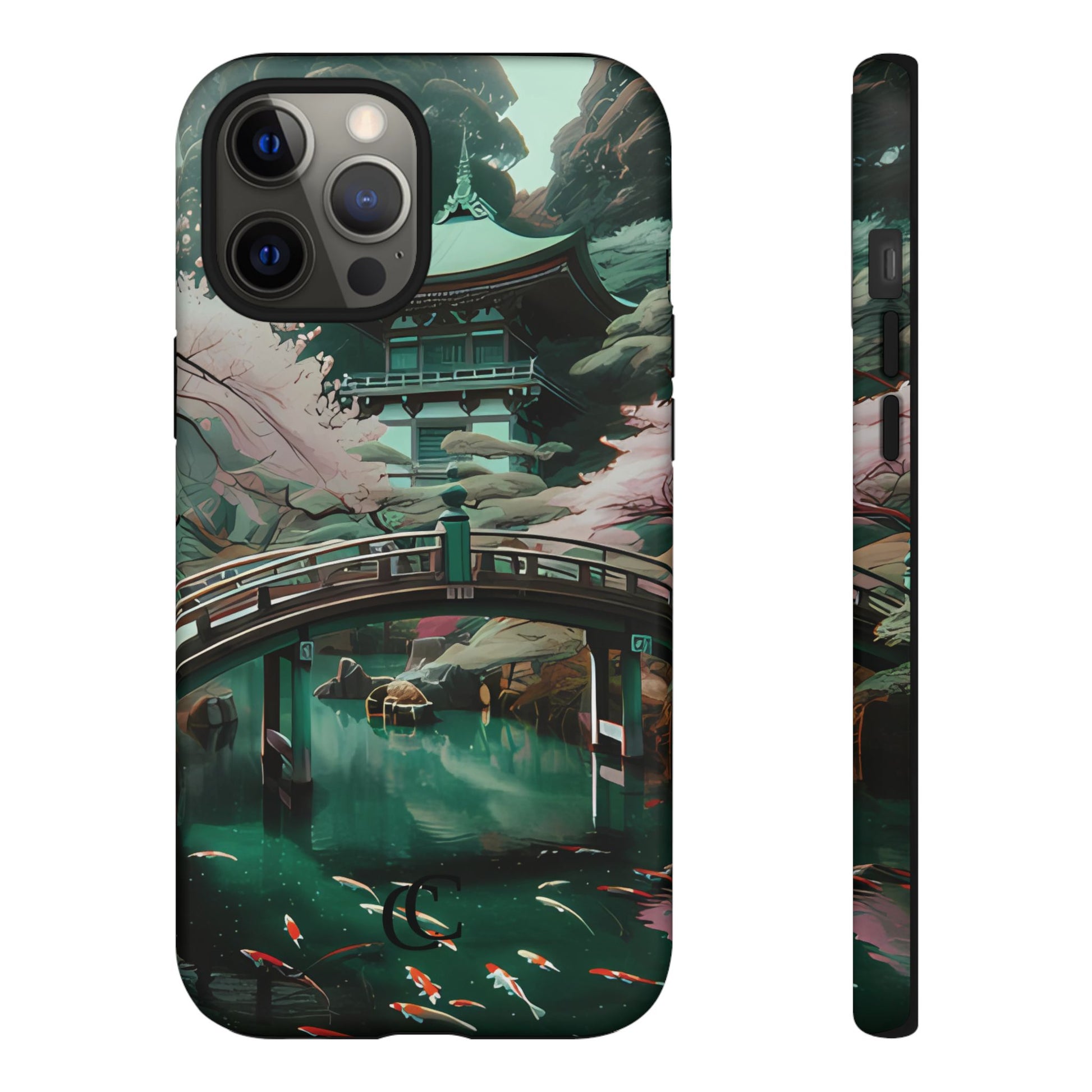 Nature-Inspired Phone Case, Aesthetic Phone Cover, Floral Case, Koi Pond Design, Gift for Nature Lovers