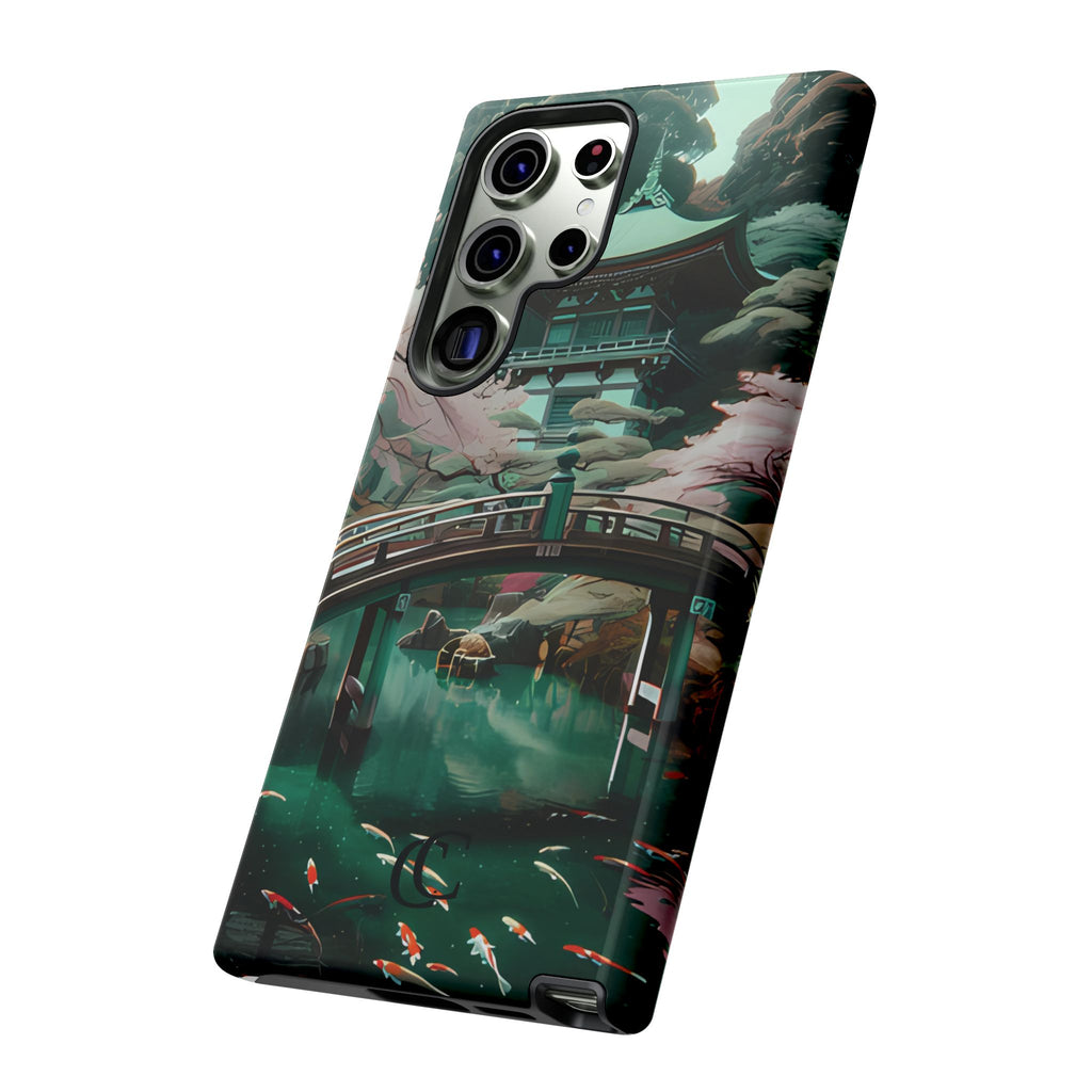 Nature-Inspired Phone Case, Aesthetic Phone Cover, Floral Case, Koi Pond Design, Gift for Nature Lovers