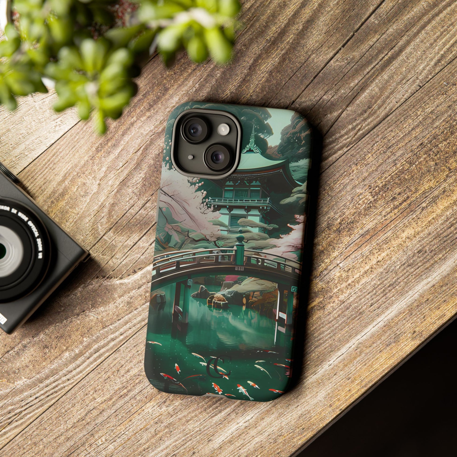 Nature-Inspired Phone Case, Aesthetic Phone Cover, Floral Case, Koi Pond Design, Gift for Nature Lovers