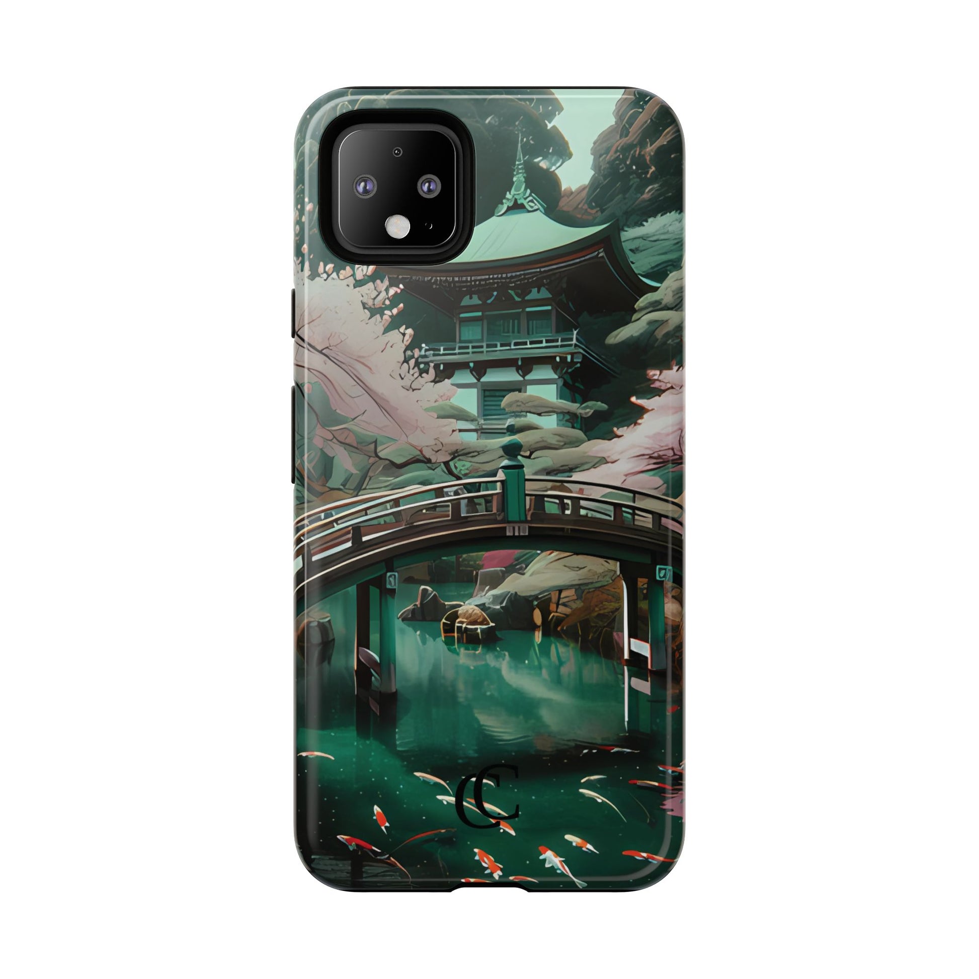 Nature-Inspired Phone Case, Aesthetic Phone Cover, Floral Case, Koi Pond Design, Gift for Nature Lovers