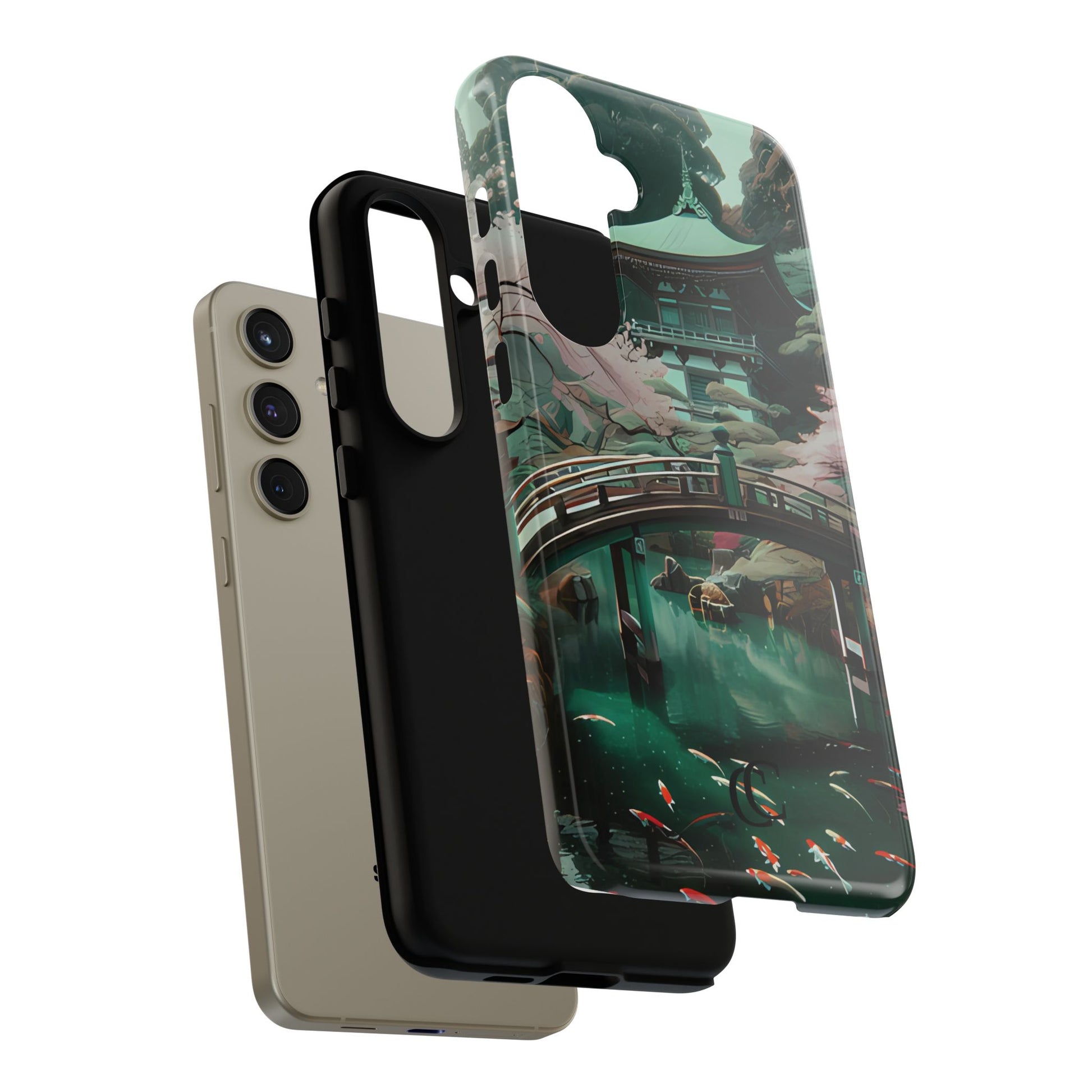 Nature-Inspired Phone Case, Aesthetic Phone Cover, Floral Case, Koi Pond Design, Gift for Nature Lovers