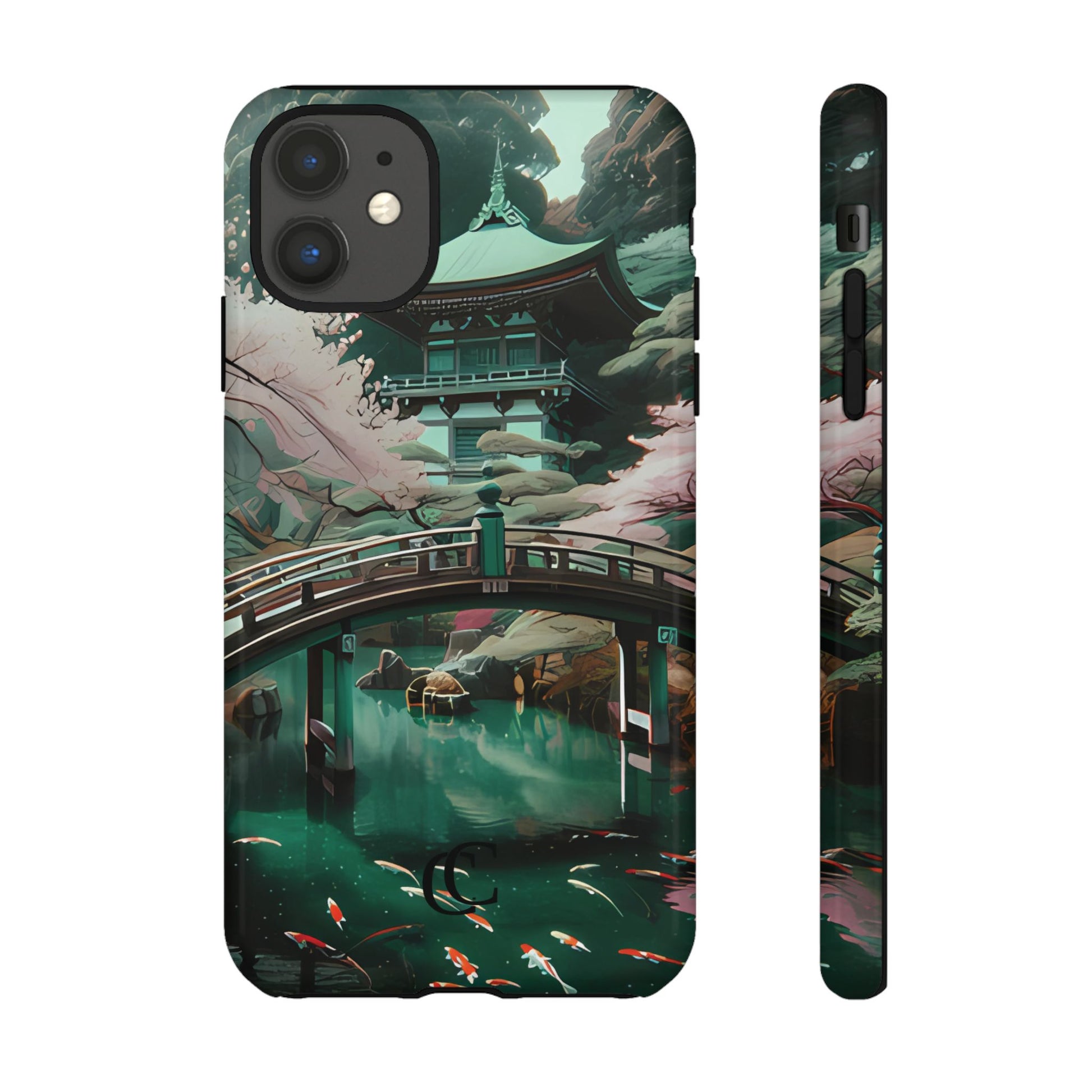 Nature-Inspired Phone Case, Aesthetic Phone Cover, Floral Case, Koi Pond Design, Gift for Nature Lovers