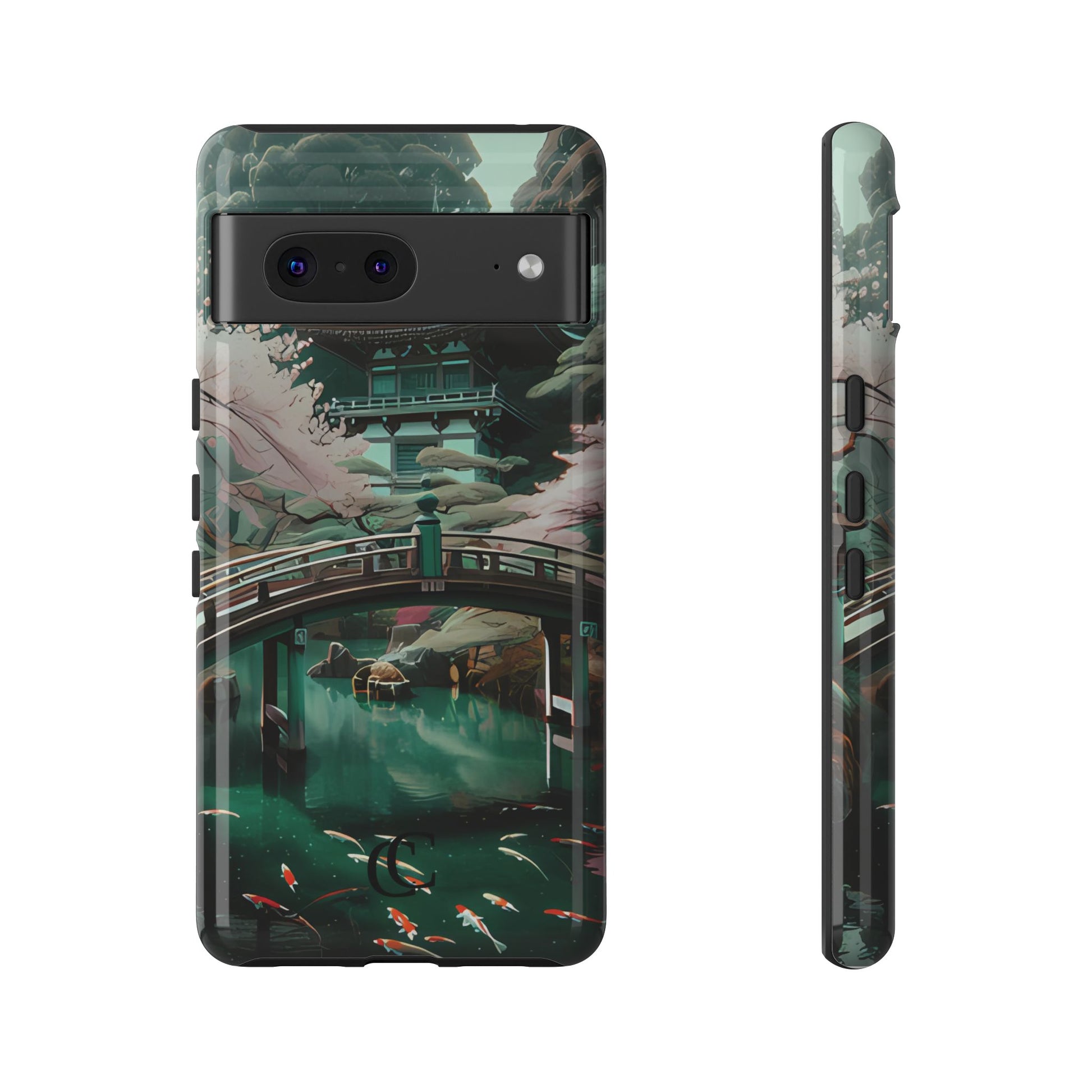 Nature-Inspired Phone Case, Aesthetic Phone Cover, Floral Case, Koi Pond Design, Gift for Nature Lovers