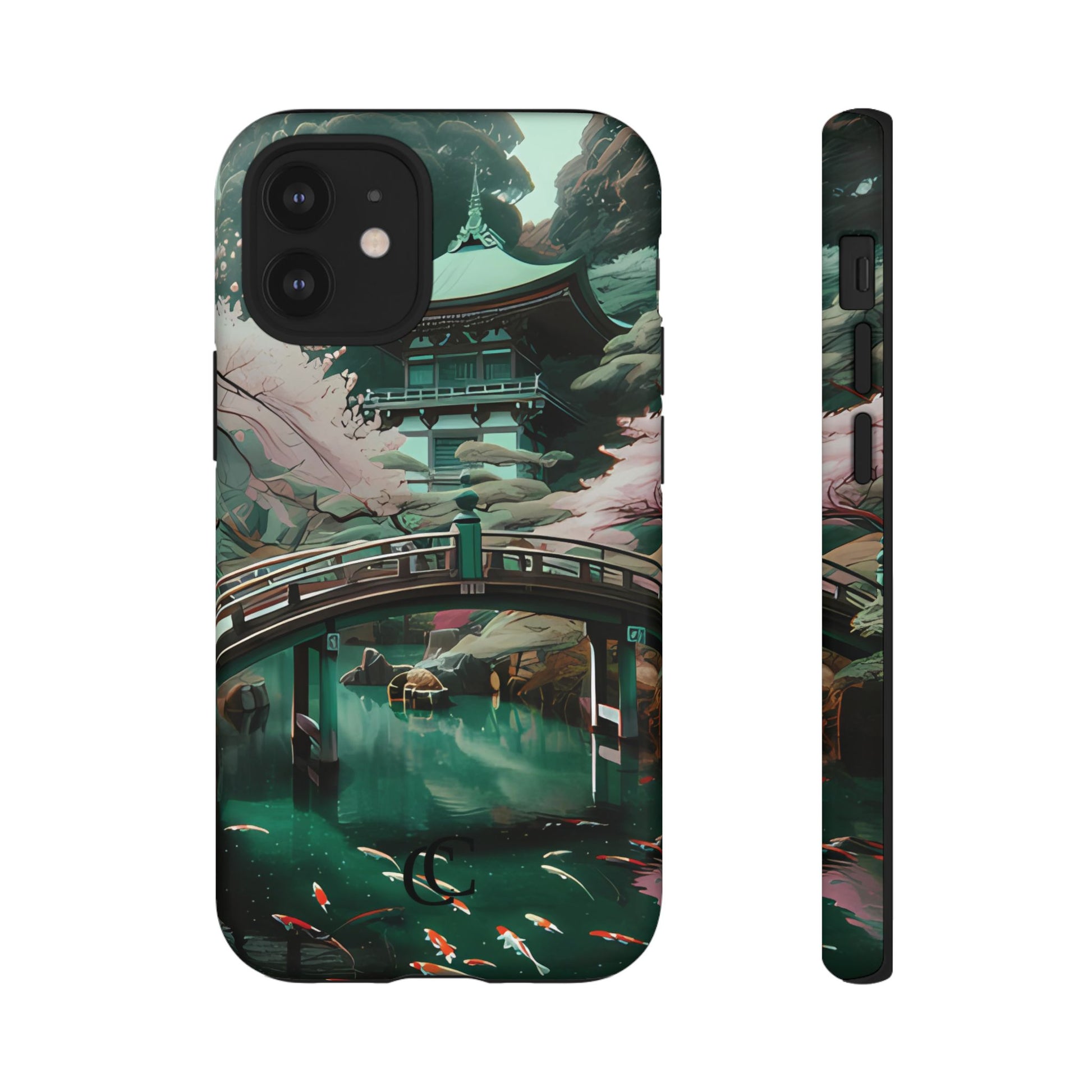 Nature-Inspired Phone Case, Aesthetic Phone Cover, Floral Case, Koi Pond Design, Gift for Nature Lovers