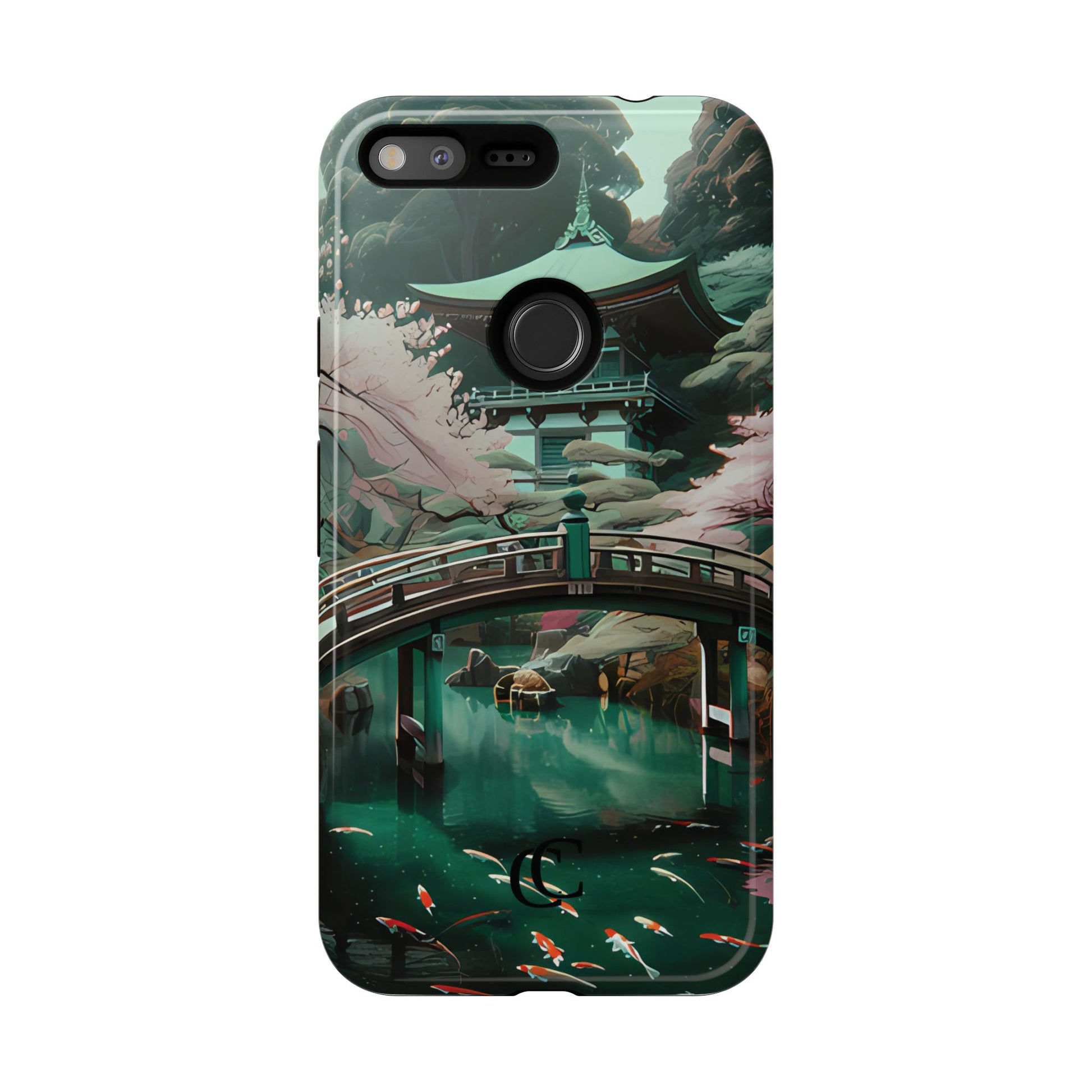 Nature-Inspired Phone Case, Aesthetic Phone Cover, Floral Case, Koi Pond Design, Gift for Nature Lovers