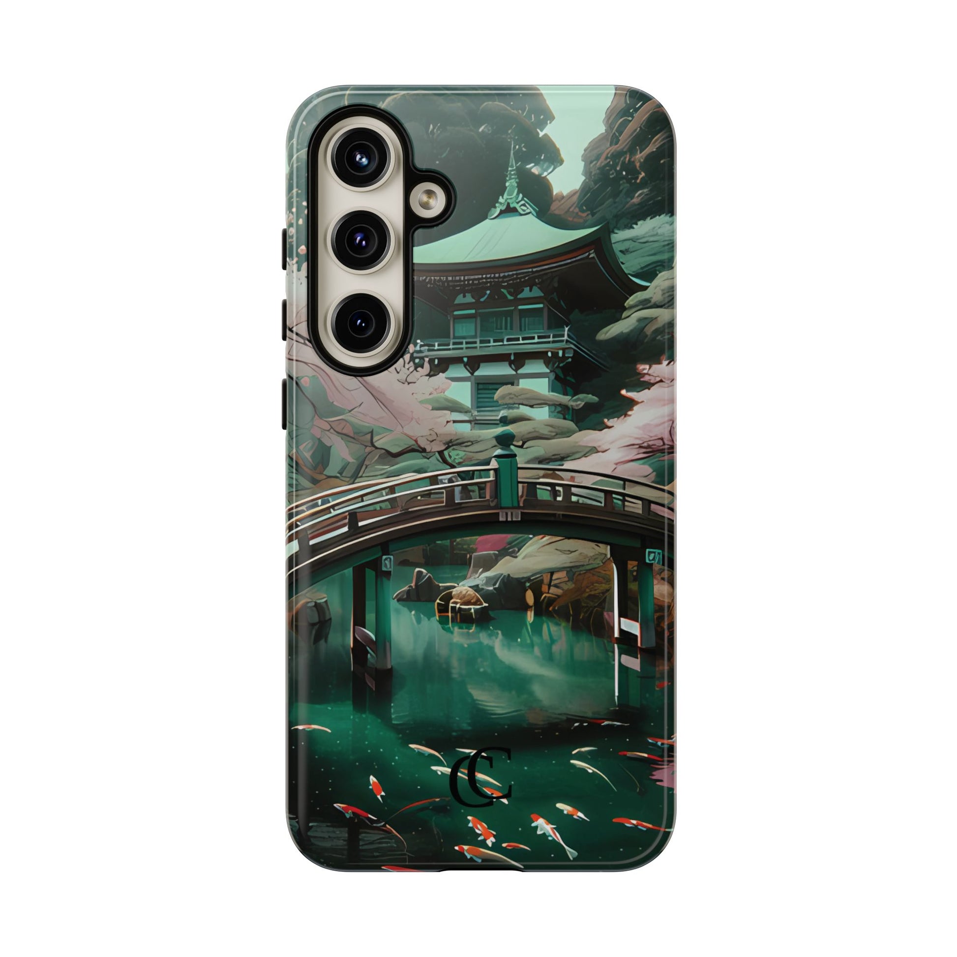 Nature-Inspired Phone Case, Aesthetic Phone Cover, Floral Case, Koi Pond Design, Gift for Nature Lovers