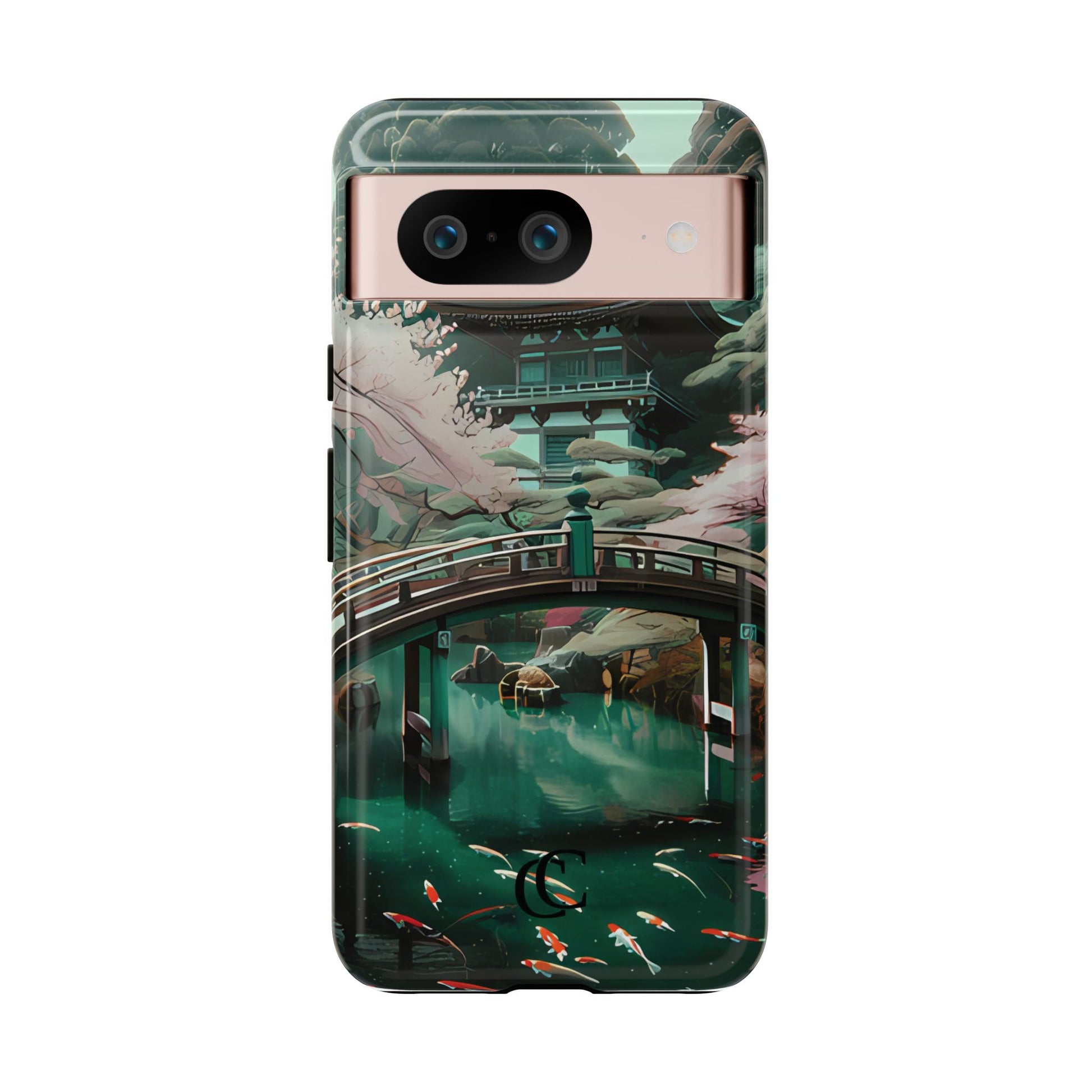 Nature-Inspired Phone Case, Aesthetic Phone Cover, Floral Case, Koi Pond Design, Gift for Nature Lovers