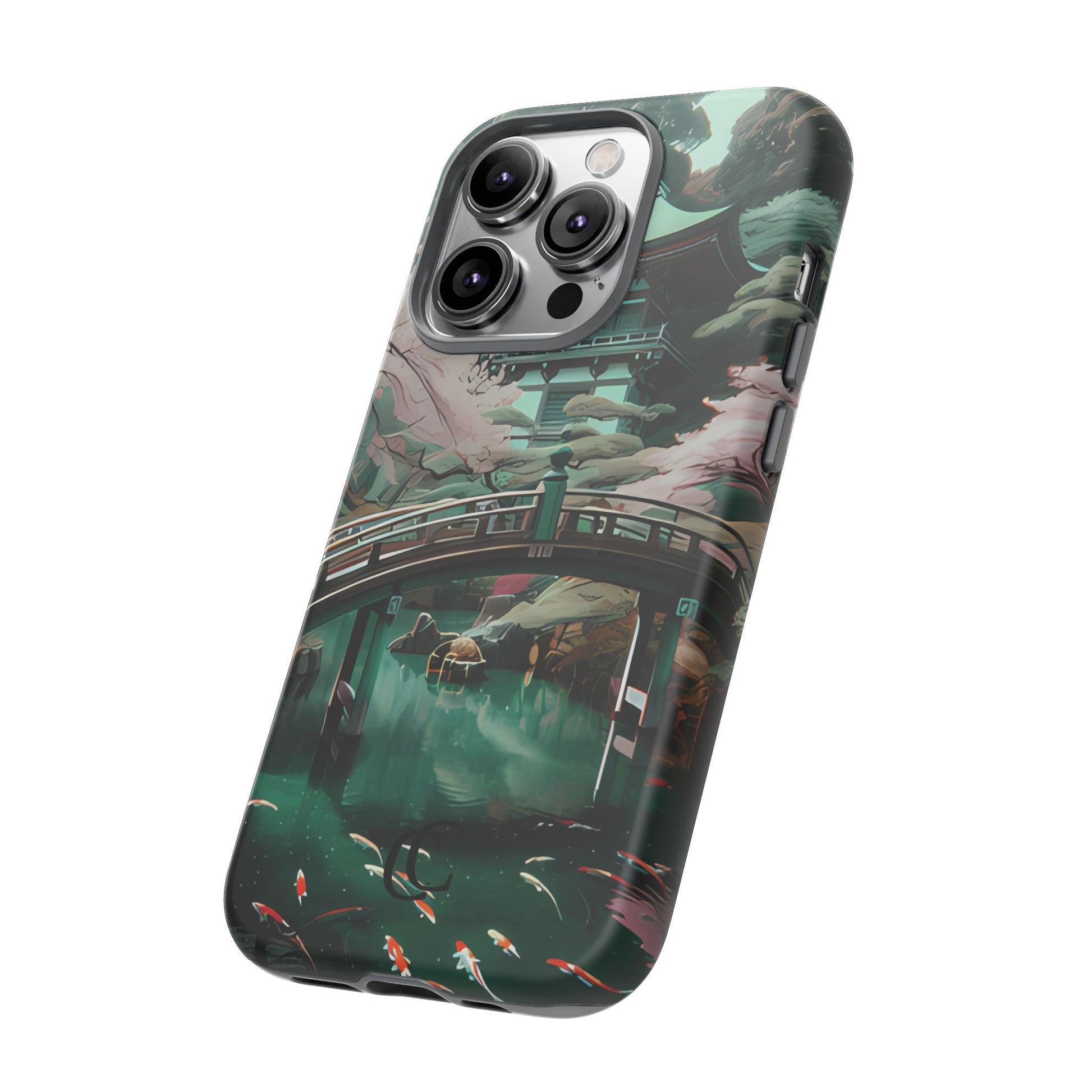 Nature-Inspired Phone Case, Aesthetic Phone Cover, Floral Case, Koi Pond Design, Gift for Nature Lovers