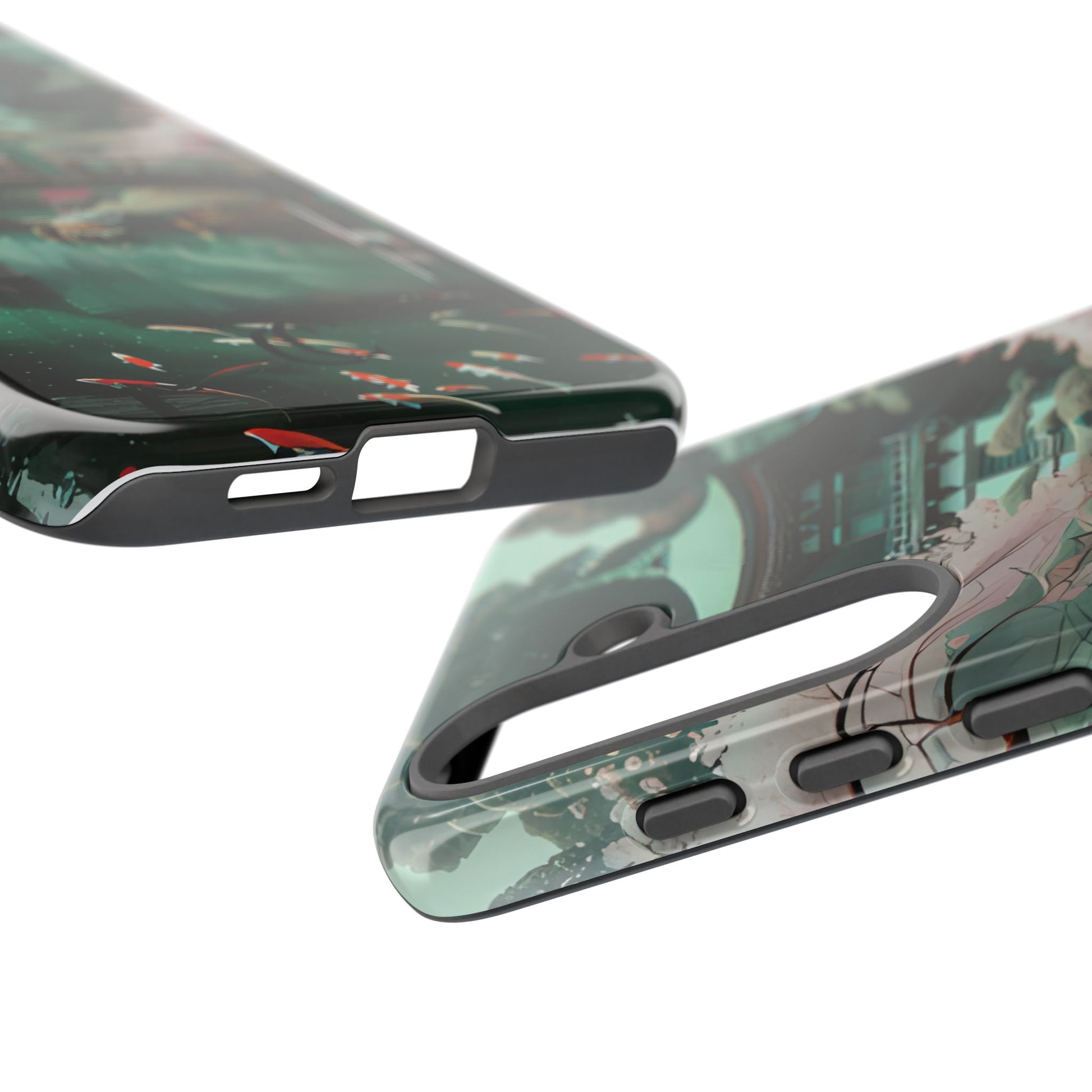 Nature-Inspired Phone Case, Aesthetic Phone Cover, Floral Case, Koi Pond Design, Gift for Nature Lovers