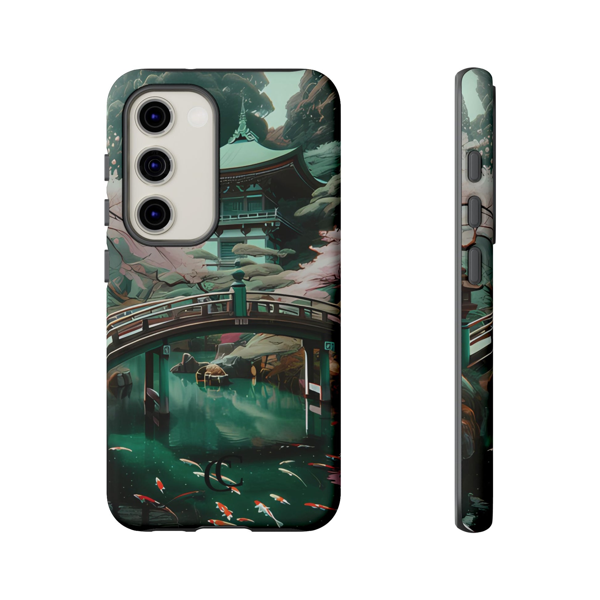 Nature-Inspired Phone Case, Aesthetic Phone Cover, Floral Case, Koi Pond Design, Gift for Nature Lovers