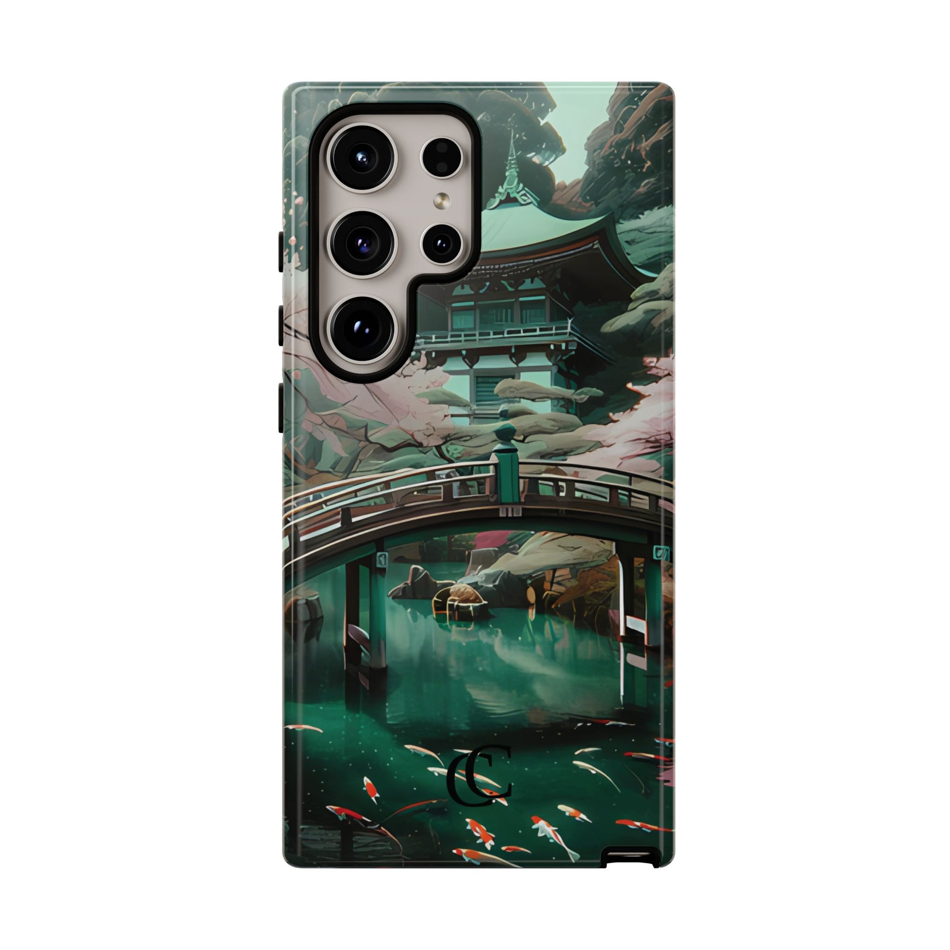 Nature-Inspired Phone Case, Aesthetic Phone Cover, Floral Case, Koi Pond Design, Gift for Nature Lovers
