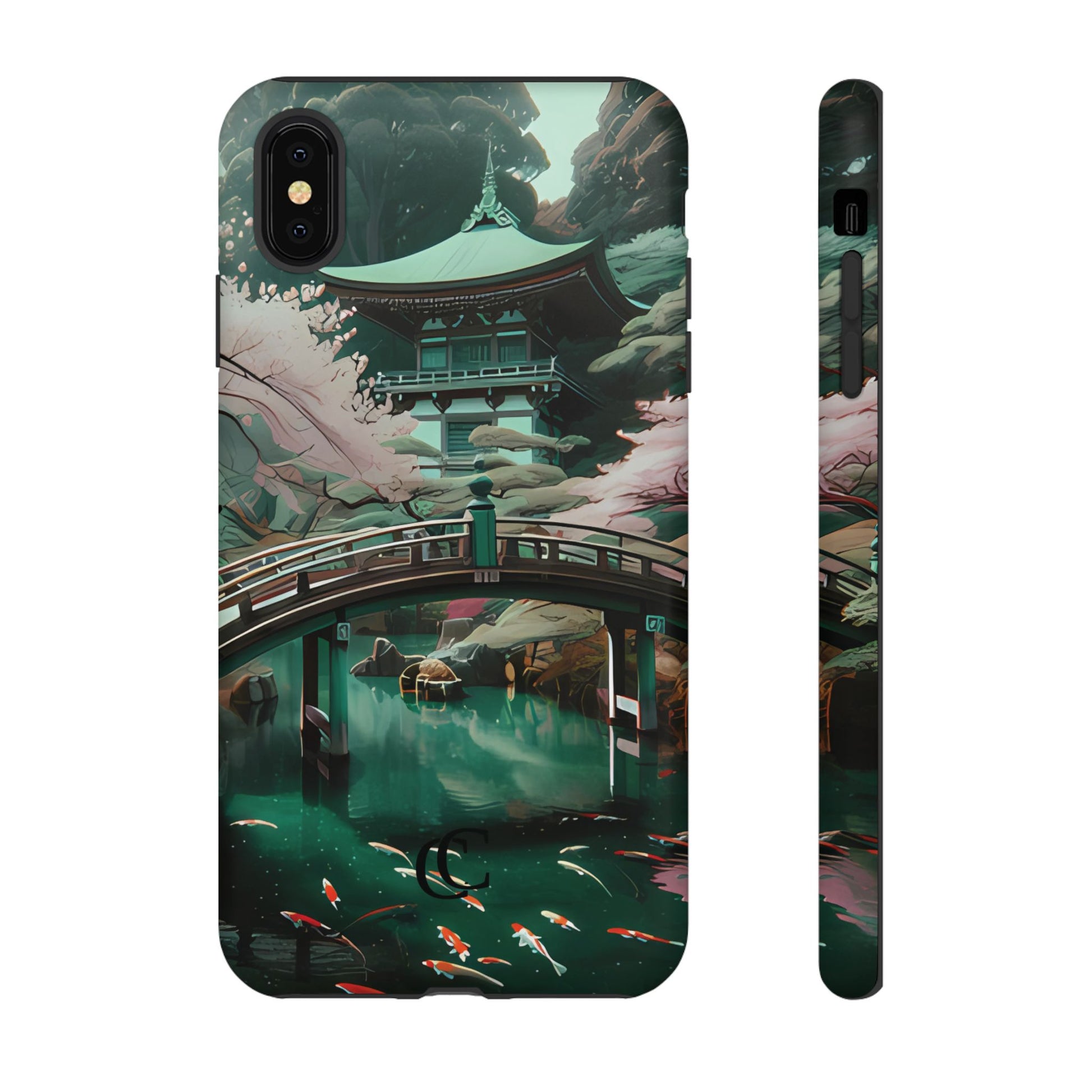 Nature-Inspired Phone Case, Aesthetic Phone Cover, Floral Case, Koi Pond Design, Gift for Nature Lovers