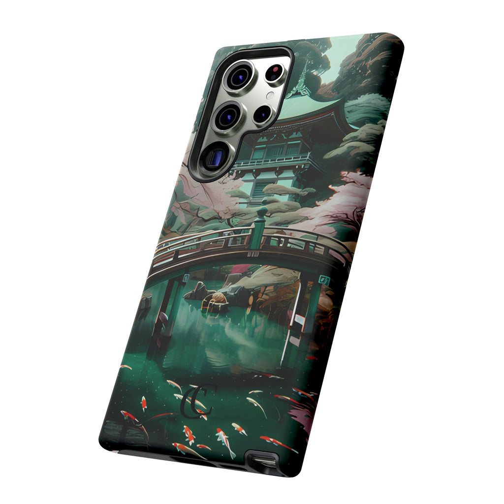 Nature-Inspired Phone Case, Aesthetic Phone Cover, Floral Case, Koi Pond Design, Gift for Nature Lovers