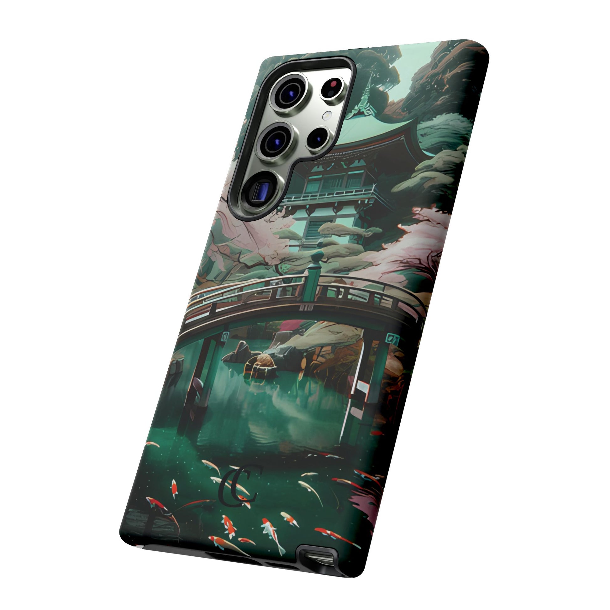Nature-Inspired Phone Case, Aesthetic Phone Cover, Floral Case, Koi Pond Design, Gift for Nature Lovers