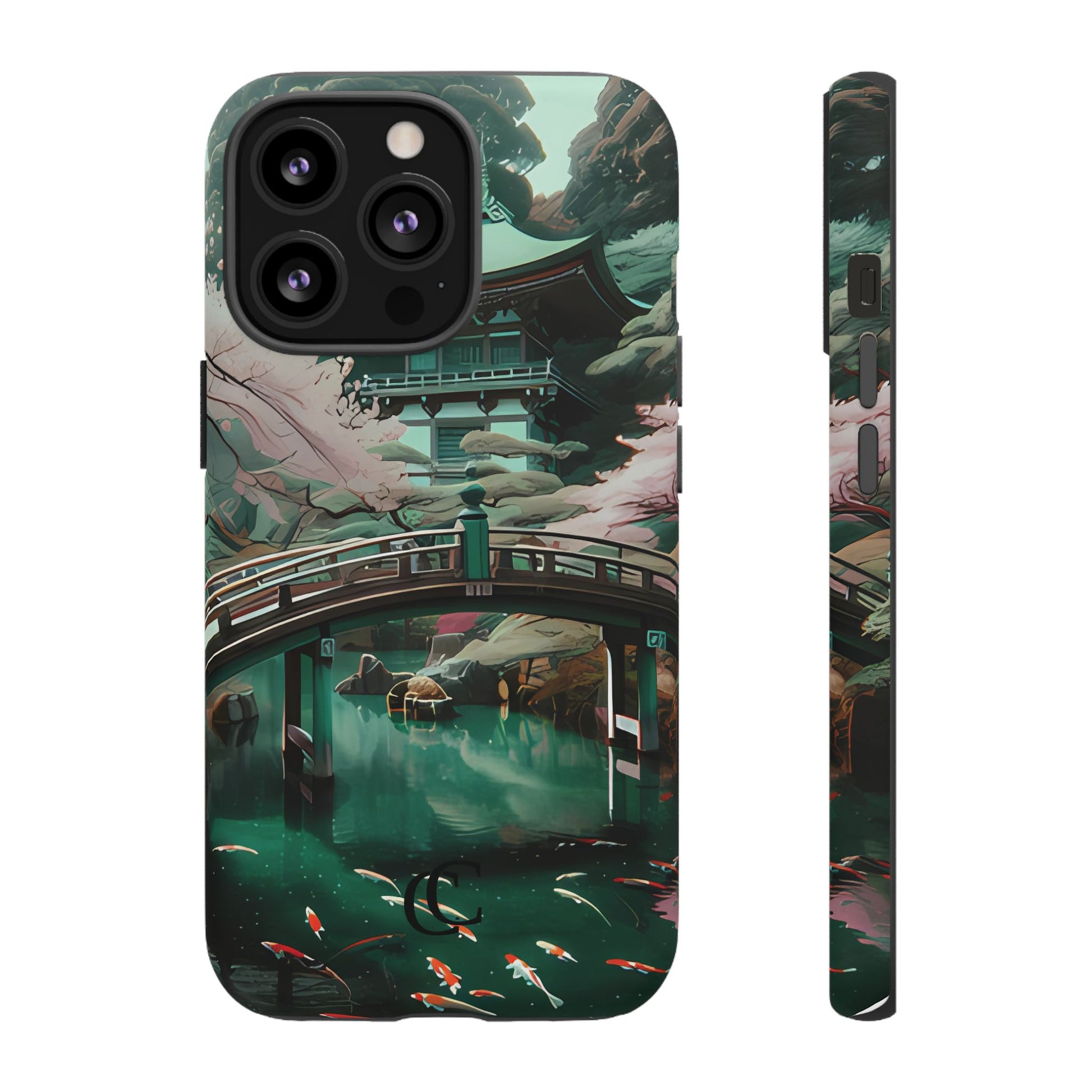Nature-Inspired Phone Case, Aesthetic Phone Cover, Floral Case, Koi Pond Design, Gift for Nature Lovers
