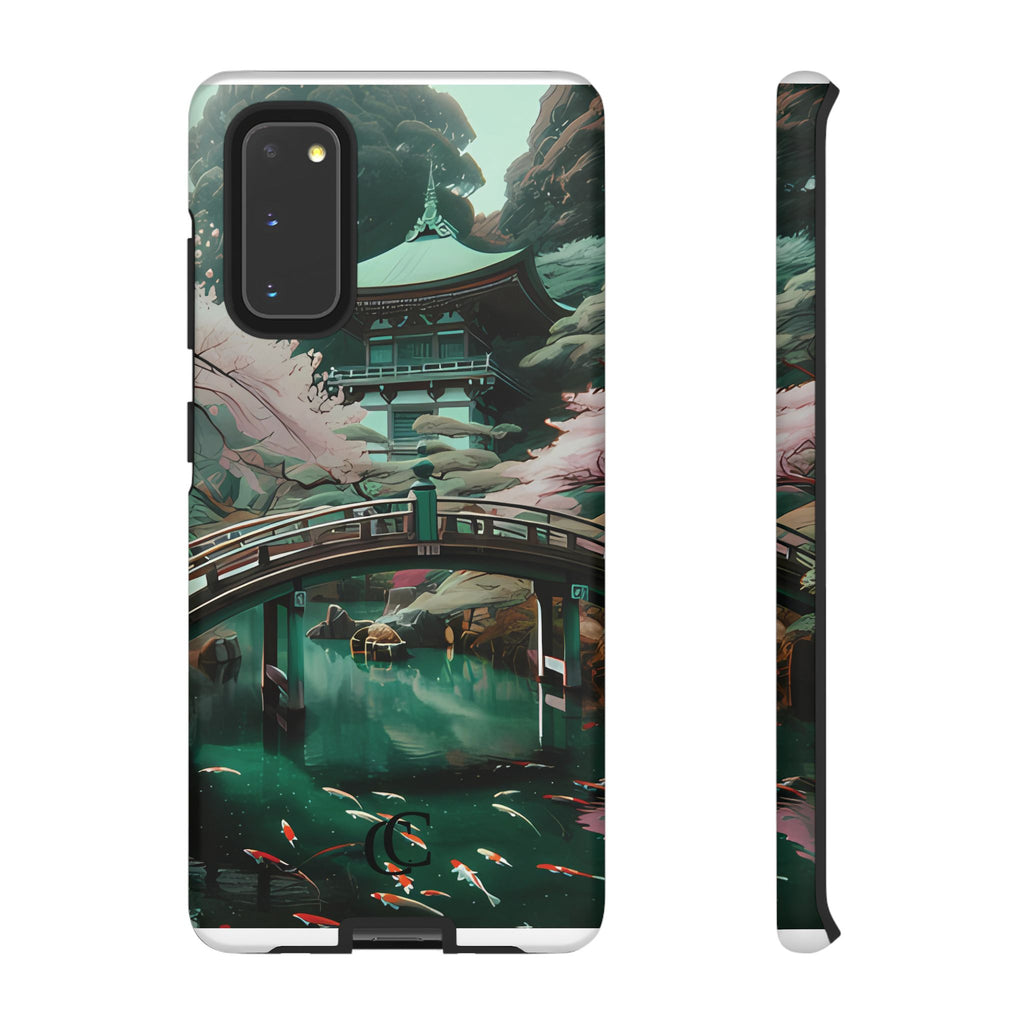 Nature-Inspired Phone Case, Aesthetic Phone Cover, Floral Case, Koi Pond Design, Gift for Nature Lovers