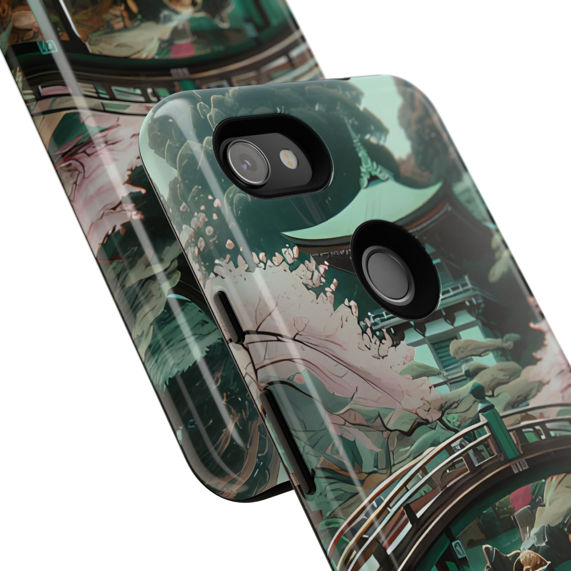 Nature-Inspired Phone Case, Aesthetic Phone Cover, Floral Case, Koi Pond Design, Gift for Nature Lovers