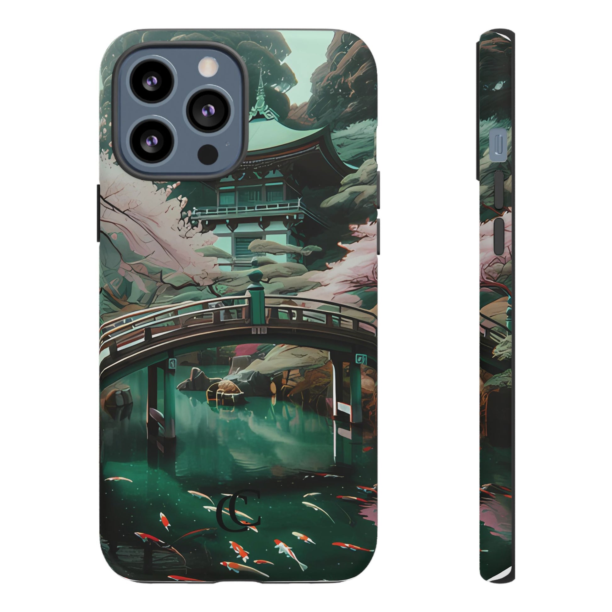 Nature-Inspired Phone Case, Aesthetic Phone Cover, Floral Case, Koi Pond Design, Gift for Nature Lovers