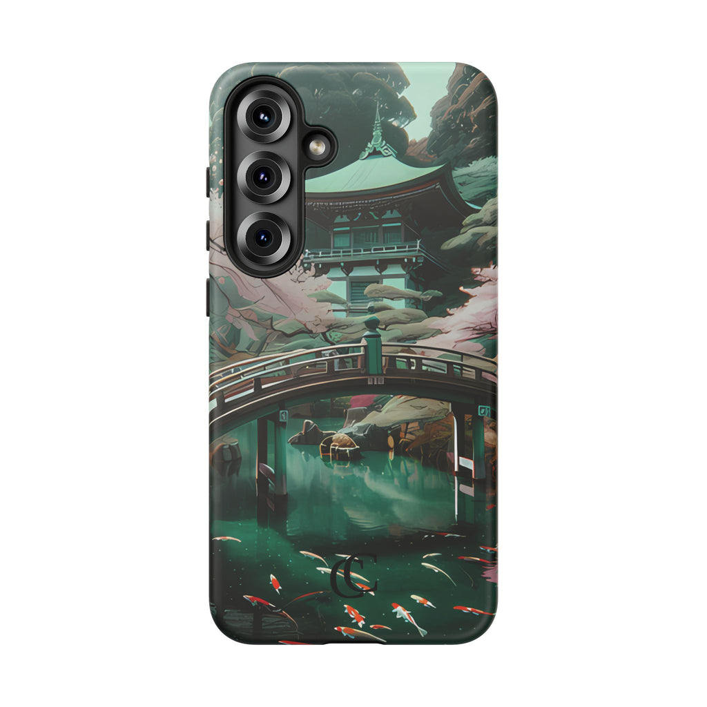 Nature-Inspired Phone Case, Aesthetic Phone Cover, Floral Case, Koi Pond Design, Gift for Nature Lovers
