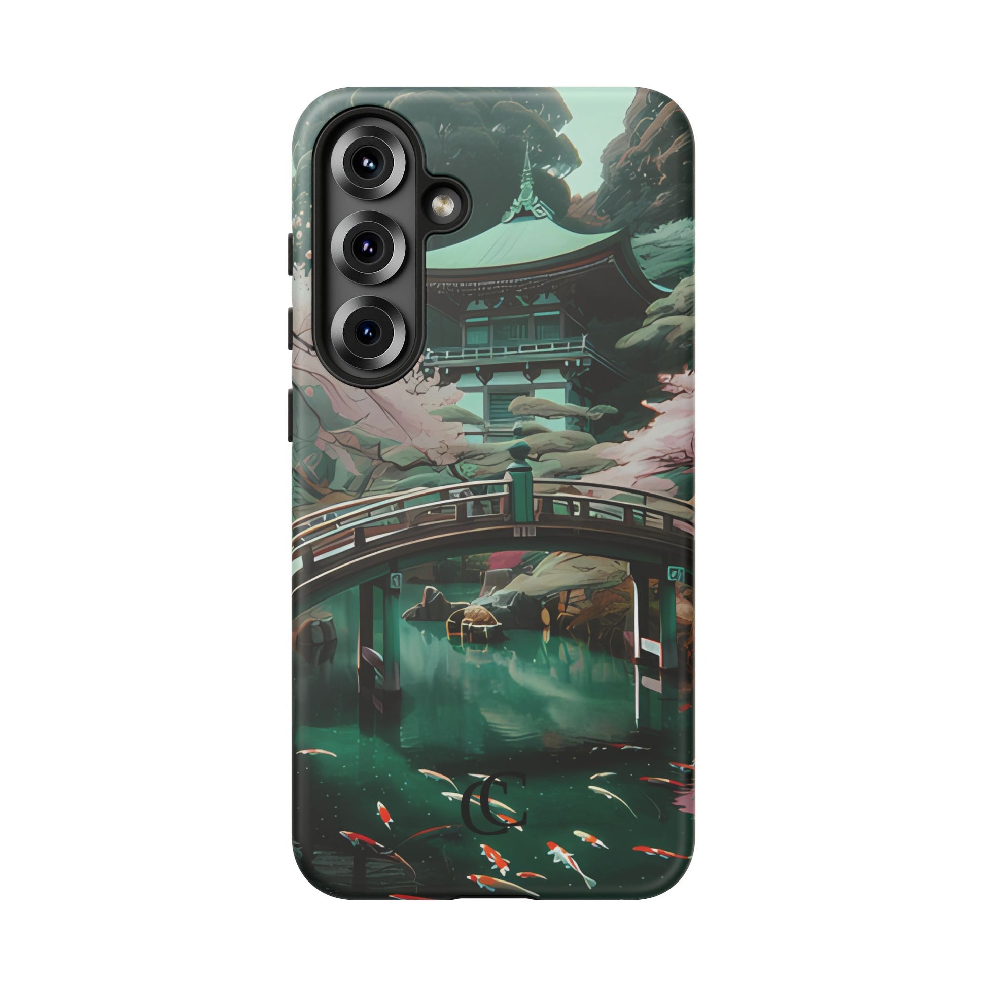 Nature-Inspired Phone Case, Aesthetic Phone Cover, Floral Case, Koi Pond Design, Gift for Nature Lovers