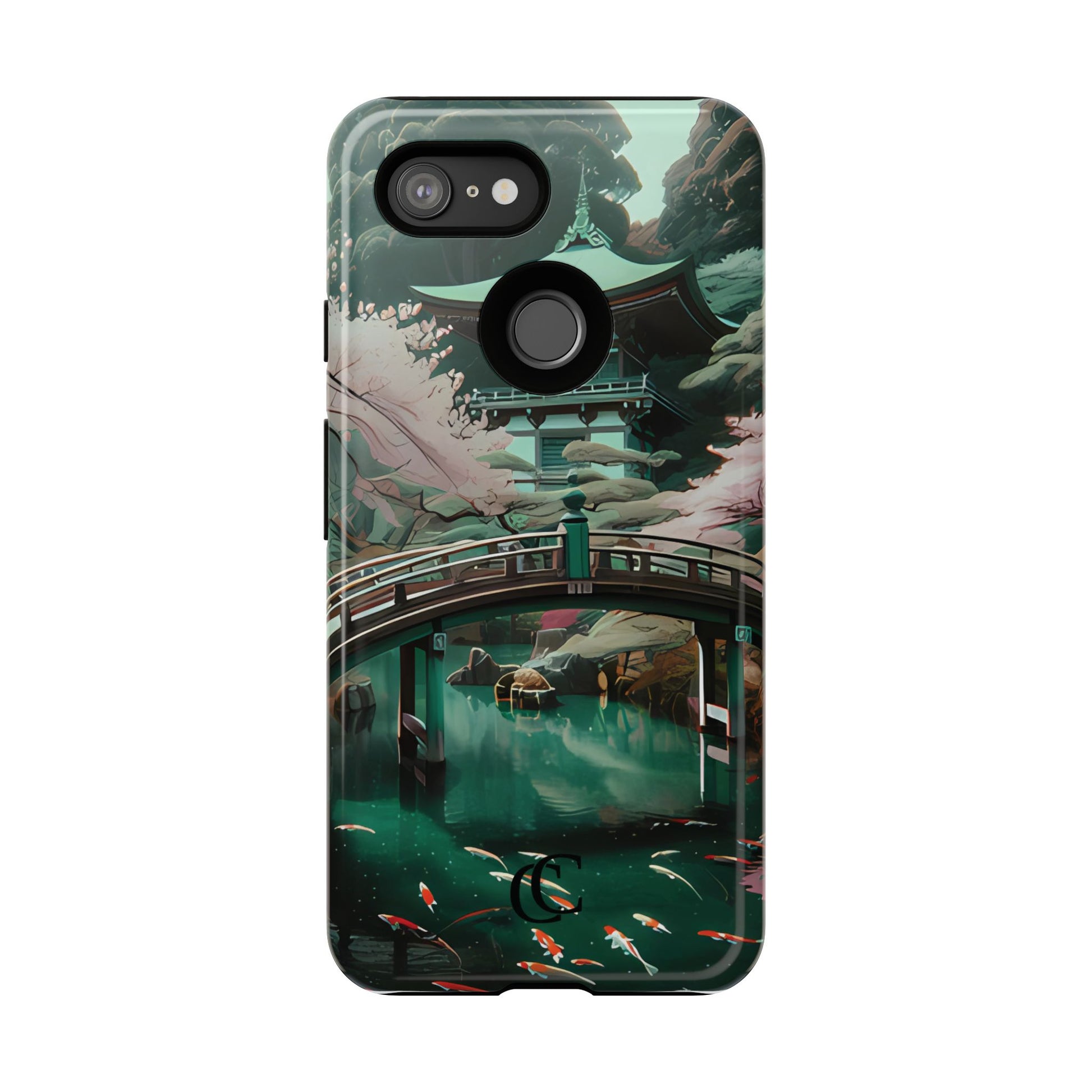 Nature-Inspired Phone Case, Aesthetic Phone Cover, Floral Case, Koi Pond Design, Gift for Nature Lovers