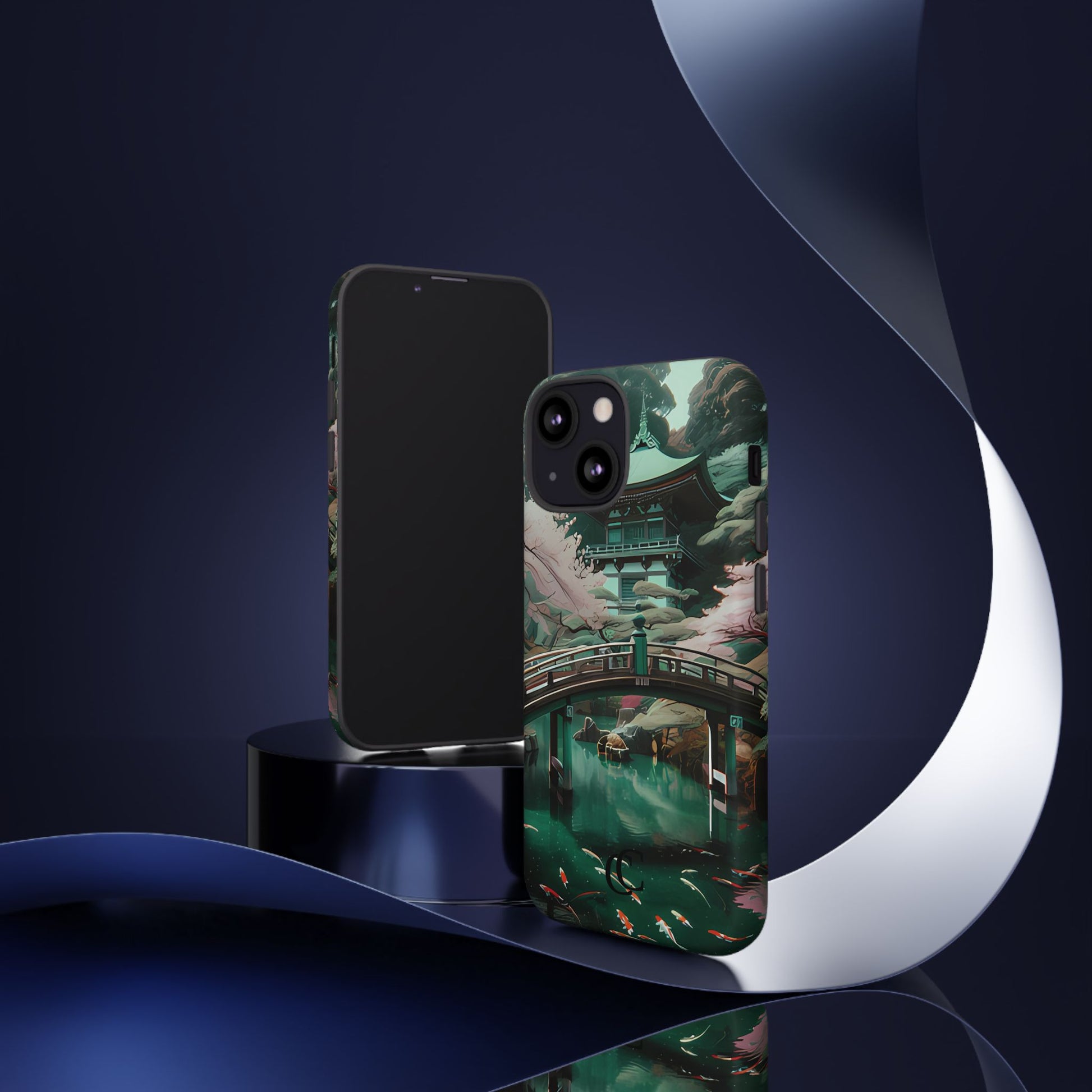 Nature-Inspired Phone Case, Aesthetic Phone Cover, Floral Case, Koi Pond Design, Gift for Nature Lovers