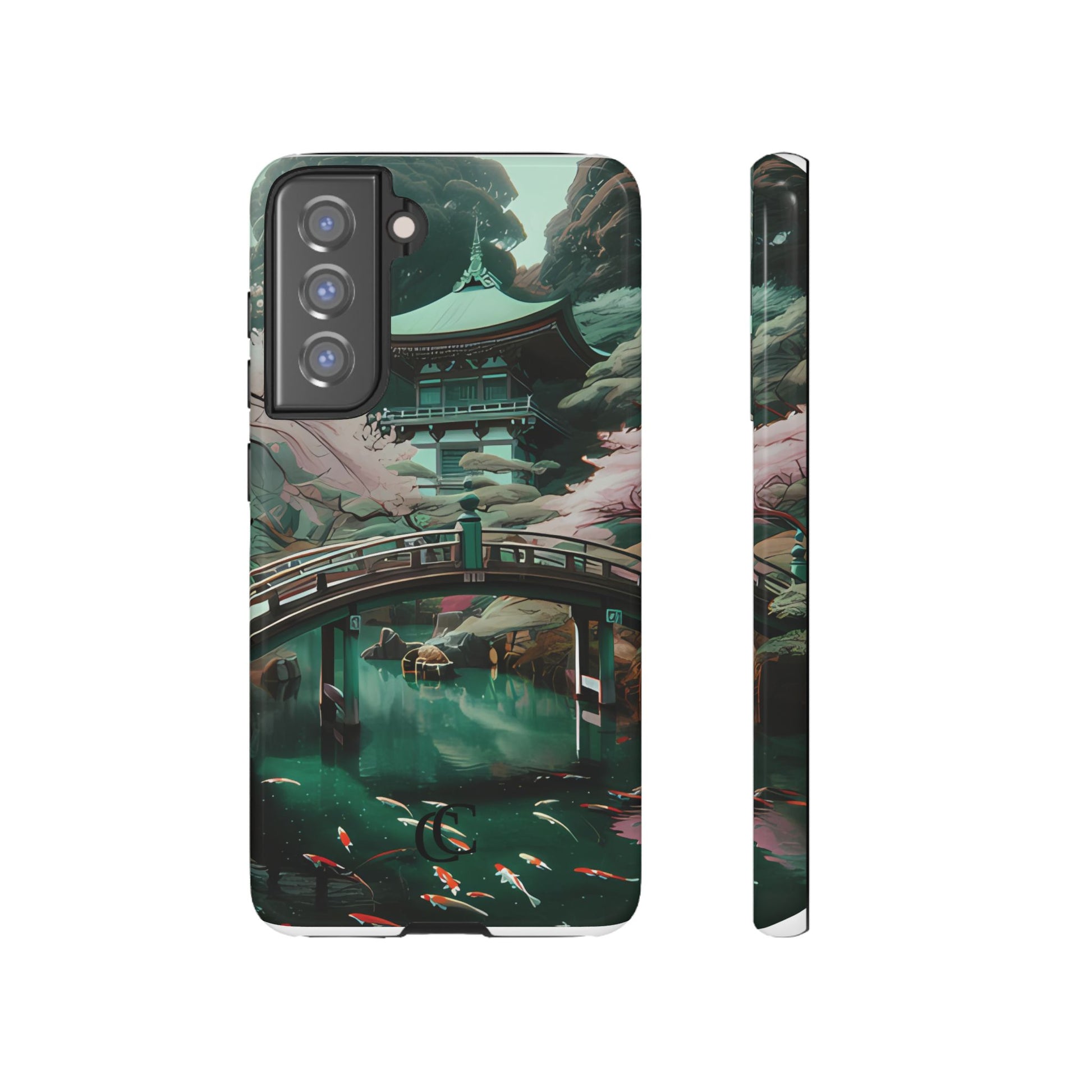 Nature-Inspired Phone Case, Aesthetic Phone Cover, Floral Case, Koi Pond Design, Gift for Nature Lovers