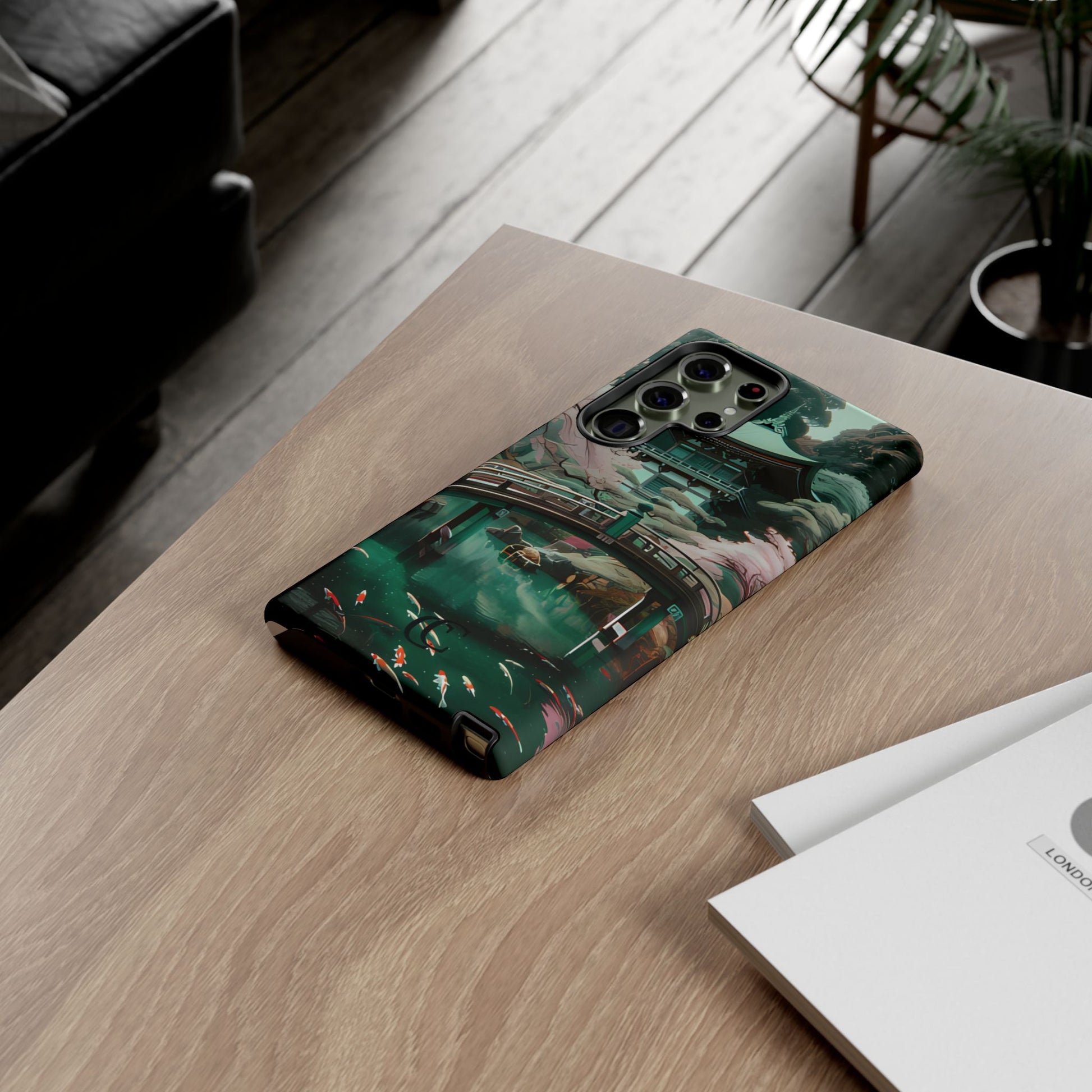 Nature-Inspired Phone Case, Aesthetic Phone Cover, Floral Case, Koi Pond Design, Gift for Nature Lovers