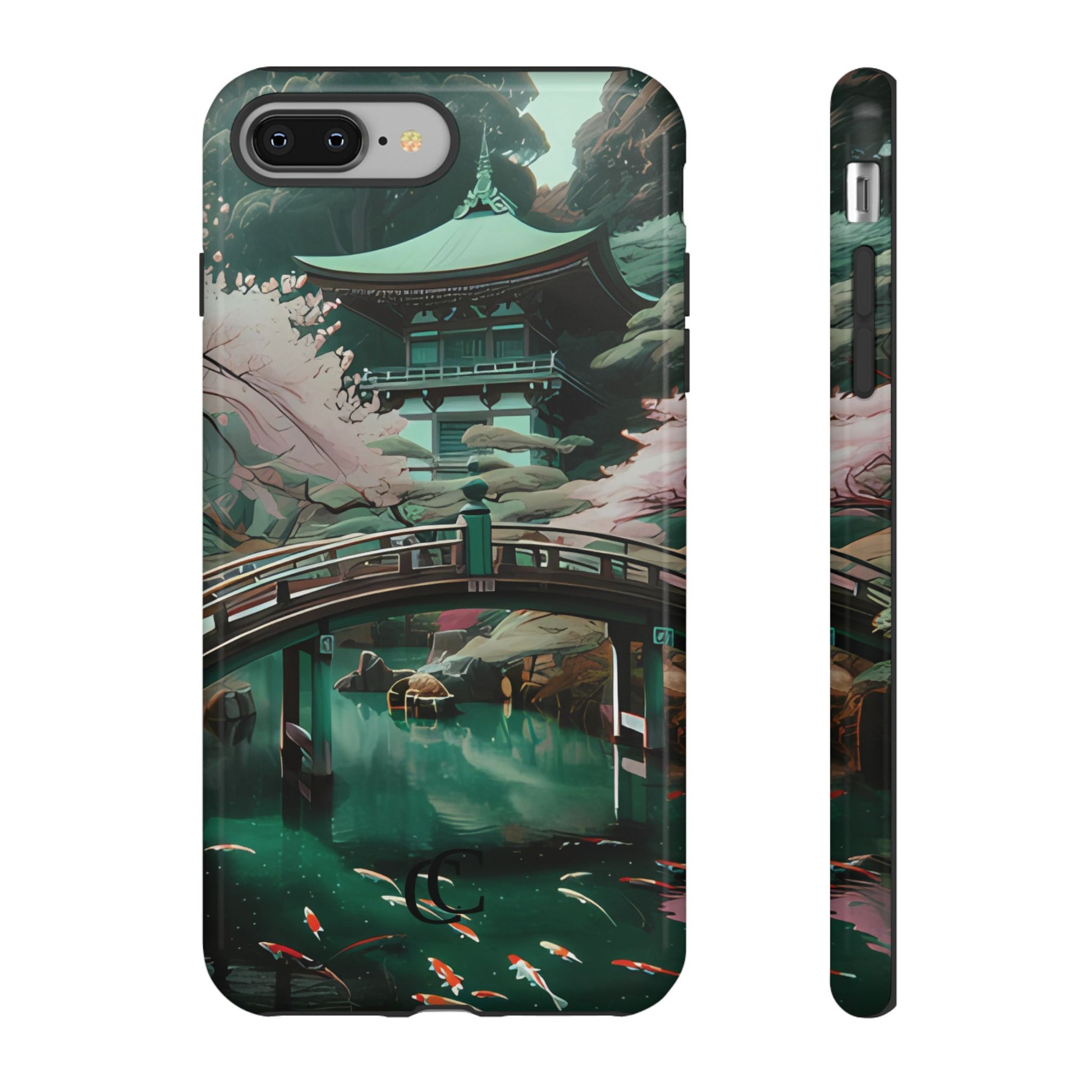 Nature-Inspired Phone Case, Aesthetic Phone Cover, Floral Case, Koi Pond Design, Gift for Nature Lovers