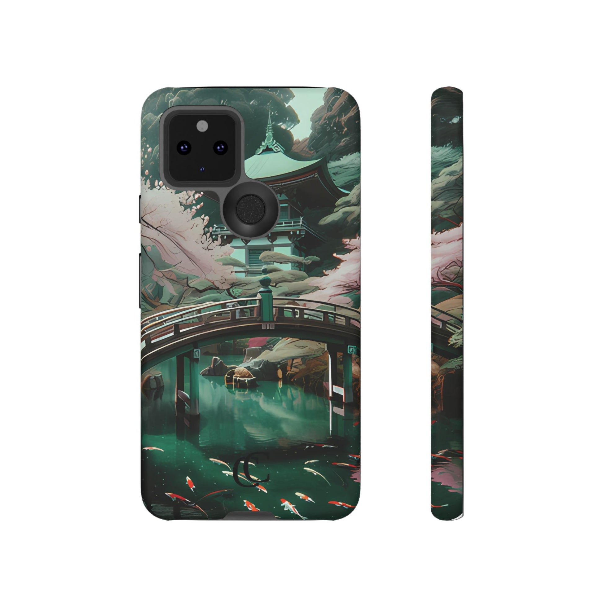 Nature-Inspired Phone Case, Aesthetic Phone Cover, Floral Case, Koi Pond Design, Gift for Nature Lovers