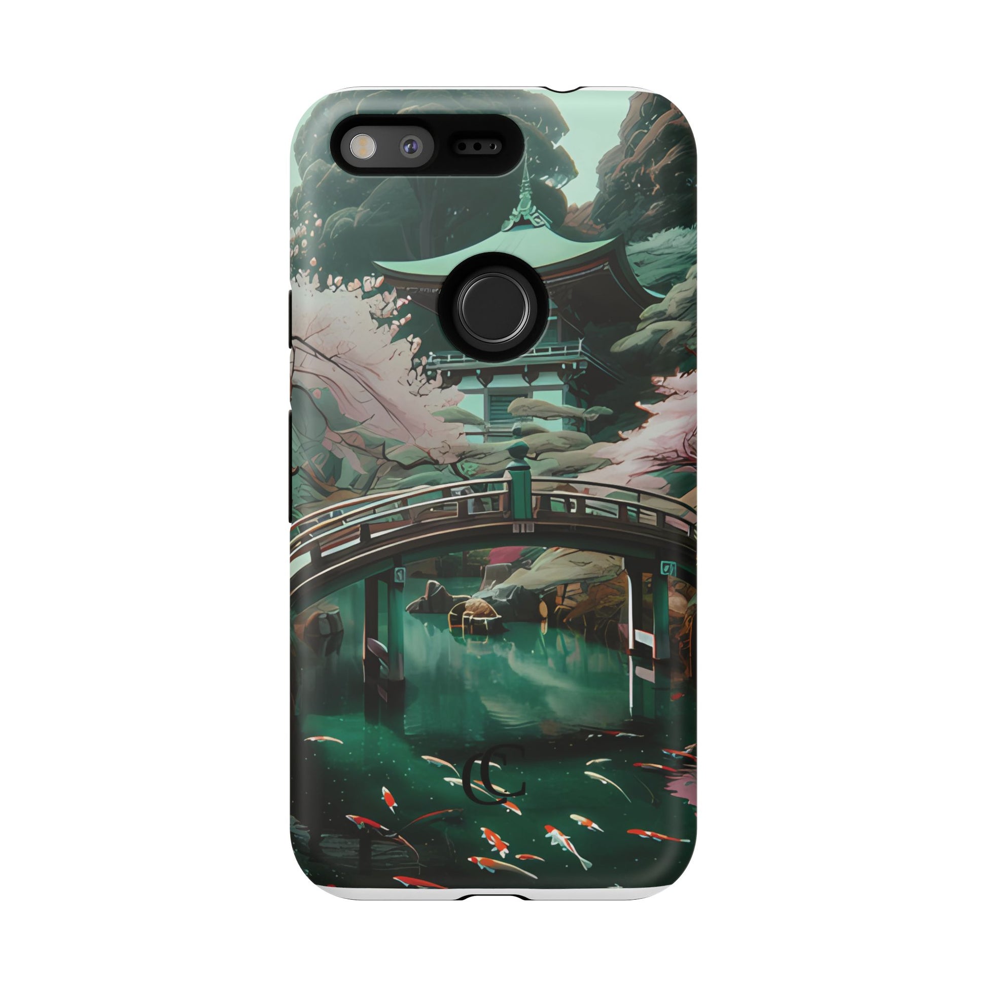 Nature-Inspired Phone Case, Aesthetic Phone Cover, Floral Case, Koi Pond Design, Gift for Nature Lovers