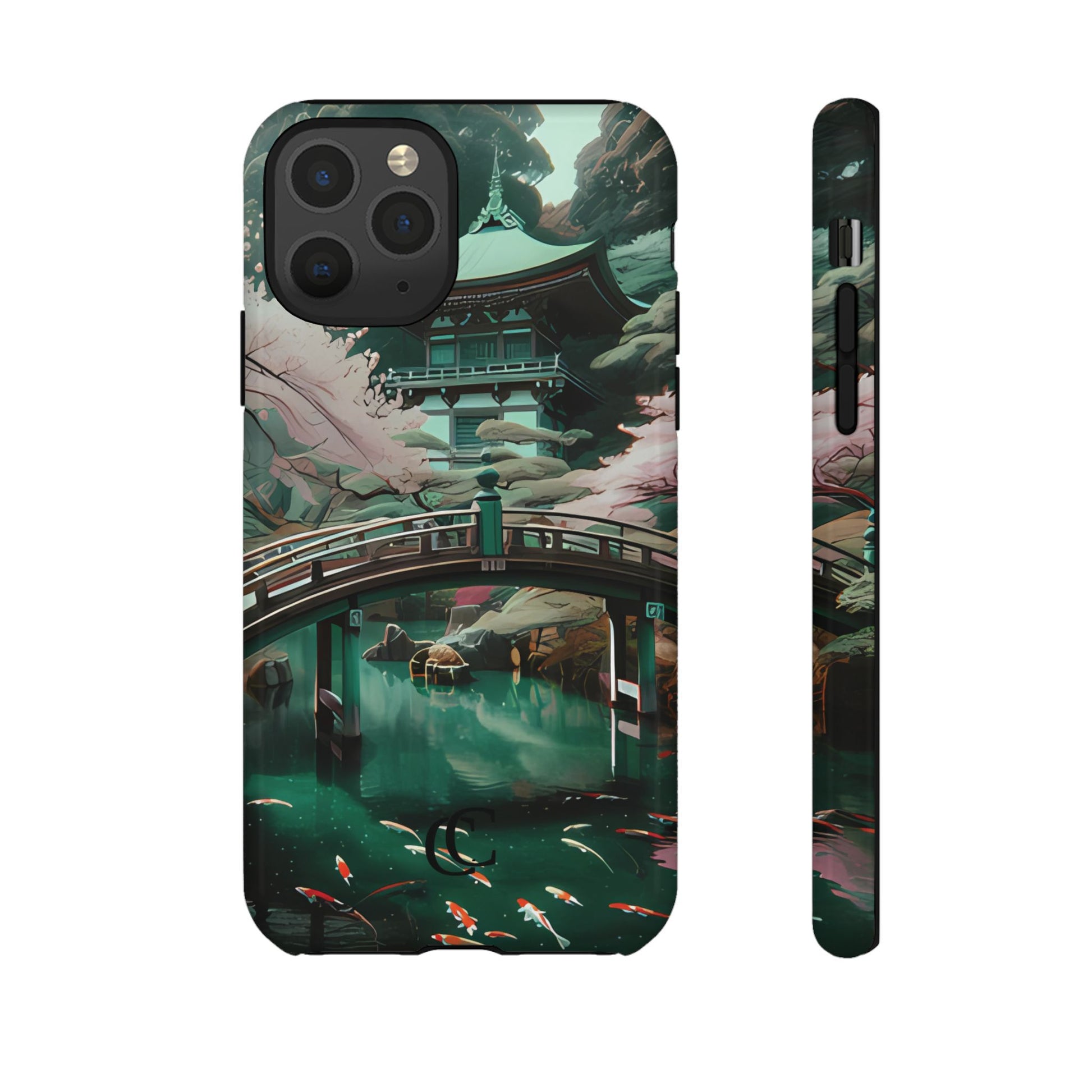 Nature-Inspired Phone Case, Aesthetic Phone Cover, Floral Case, Koi Pond Design, Gift for Nature Lovers