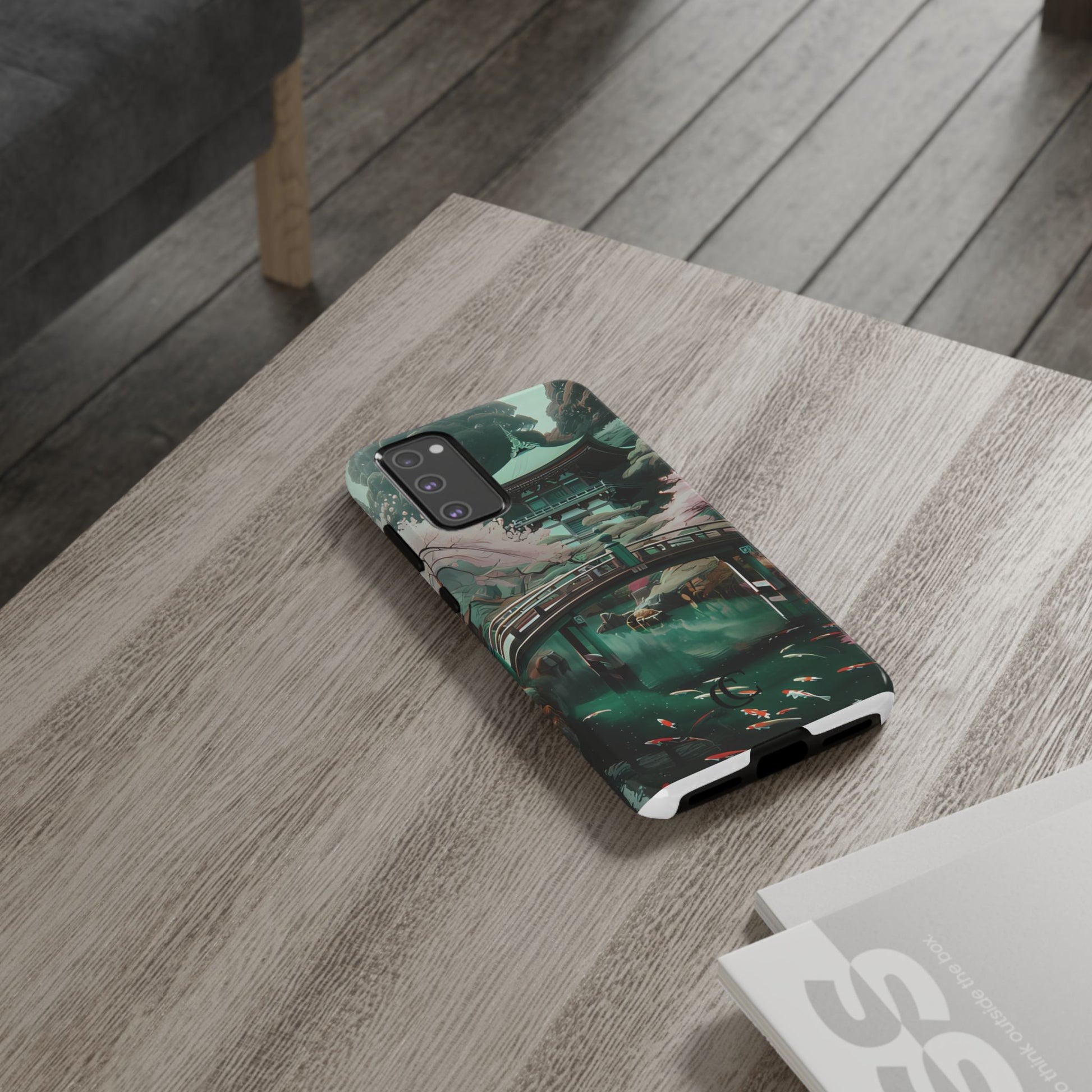 Nature-Inspired Phone Case, Aesthetic Phone Cover, Floral Case, Koi Pond Design, Gift for Nature Lovers