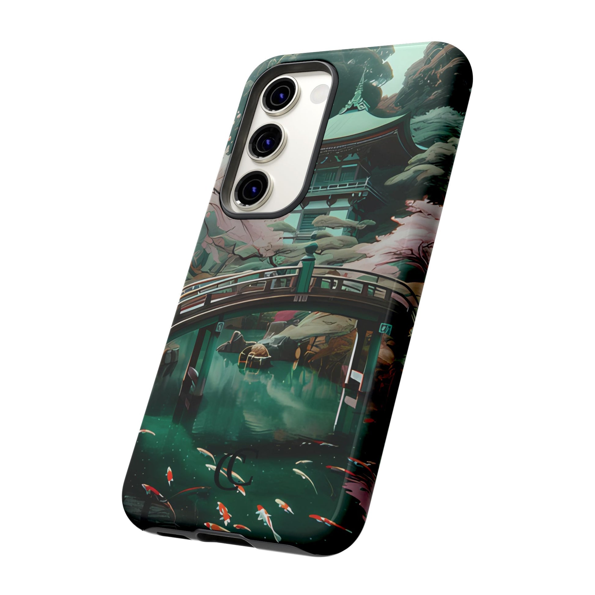 Nature-Inspired Phone Case, Aesthetic Phone Cover, Floral Case, Koi Pond Design, Gift for Nature Lovers