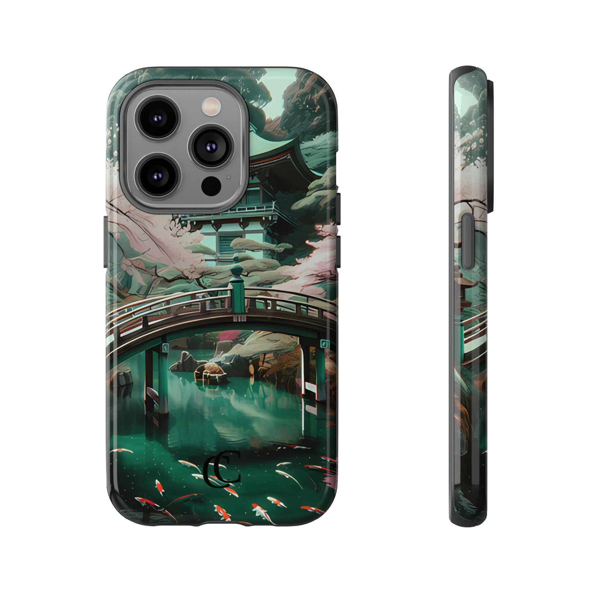 Nature-Inspired Phone Case, Aesthetic Phone Cover, Floral Case, Koi Pond Design, Gift for Nature Lovers