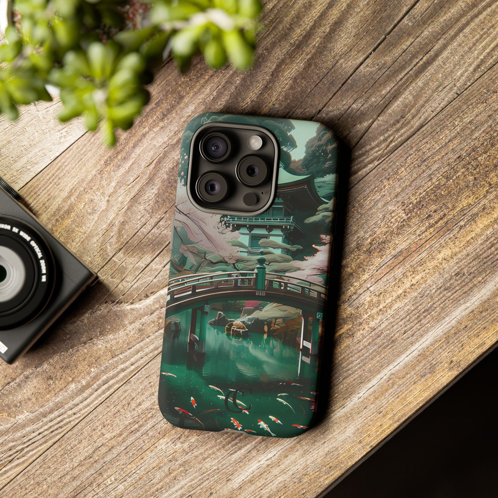 Nature-Inspired Phone Case, Aesthetic Phone Cover, Floral Case, Koi Pond Design, Gift for Nature Lovers