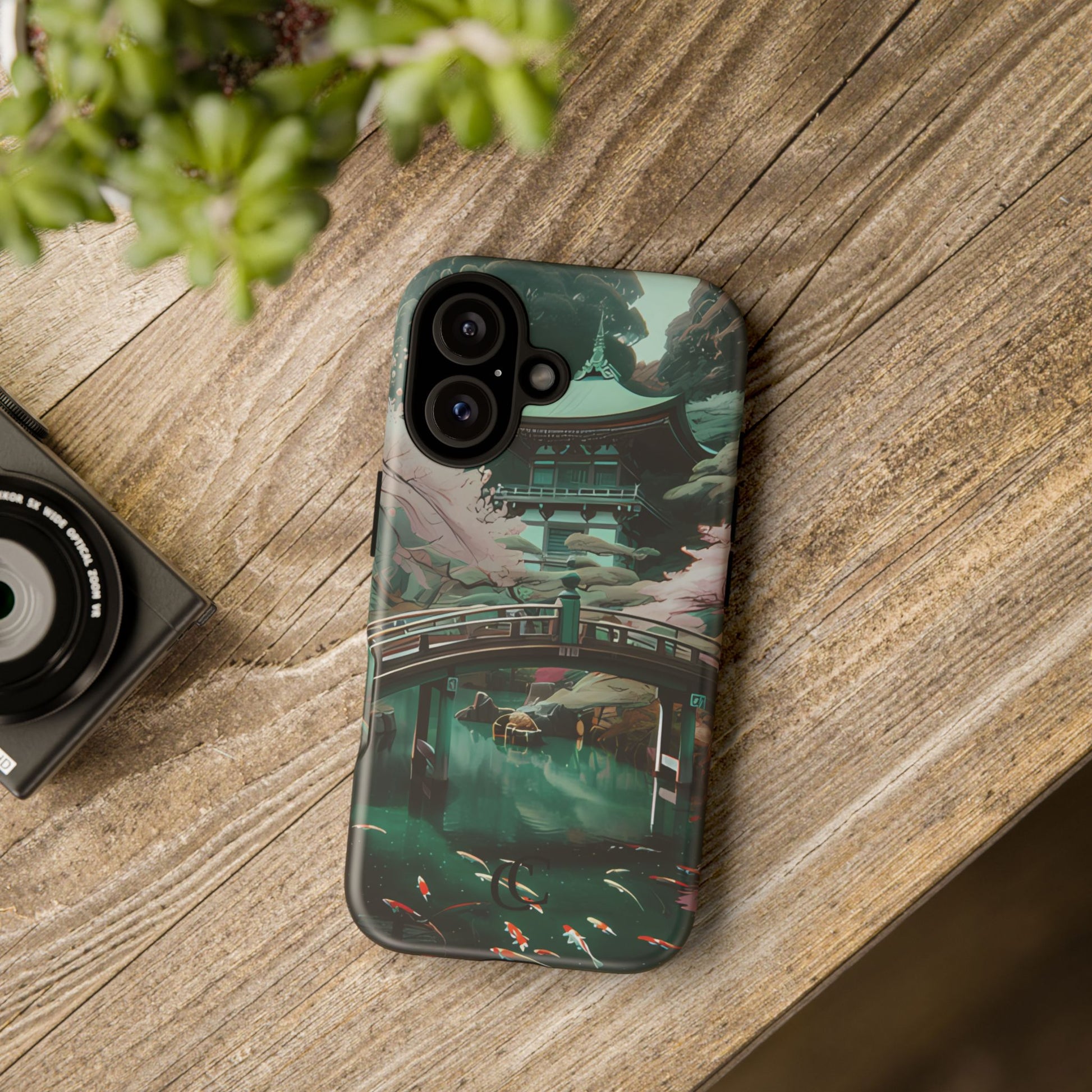 Nature-Inspired Phone Case, Aesthetic Phone Cover, Floral Case, Koi Pond Design, Gift for Nature Lovers
