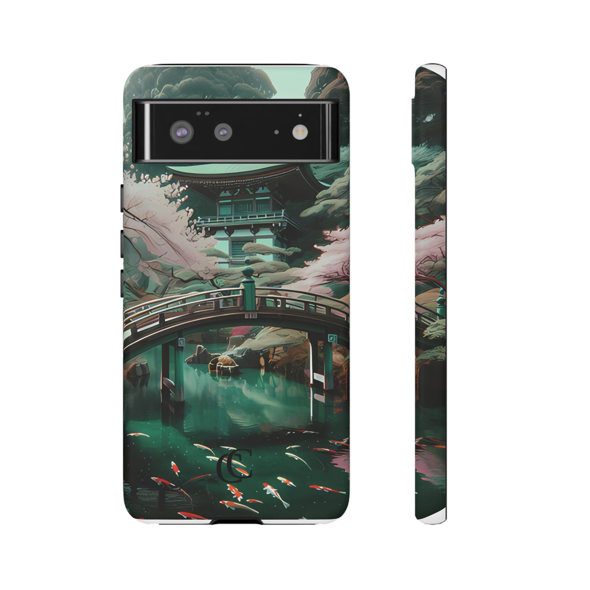 Nature-Inspired Phone Case, Aesthetic Phone Cover, Floral Case, Koi Pond Design, Gift for Nature Lovers