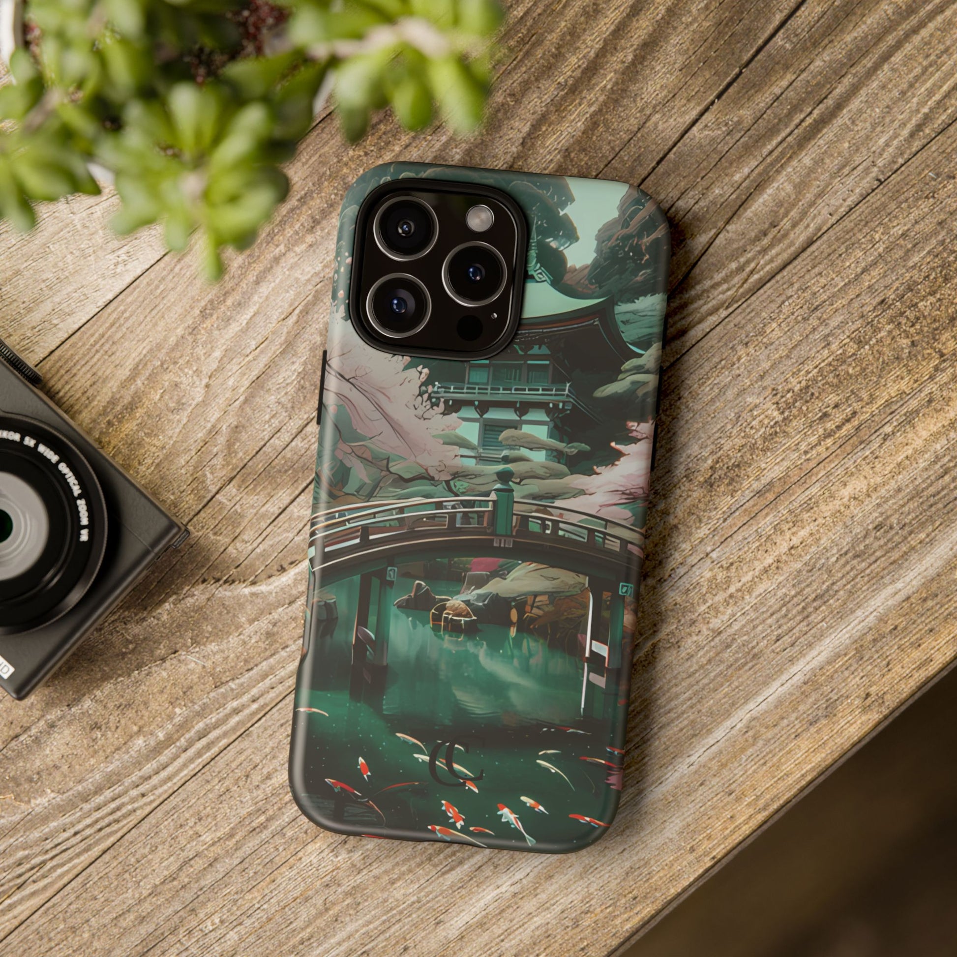 Nature-Inspired Phone Case, Aesthetic Phone Cover, Floral Case, Koi Pond Design, Gift for Nature Lovers