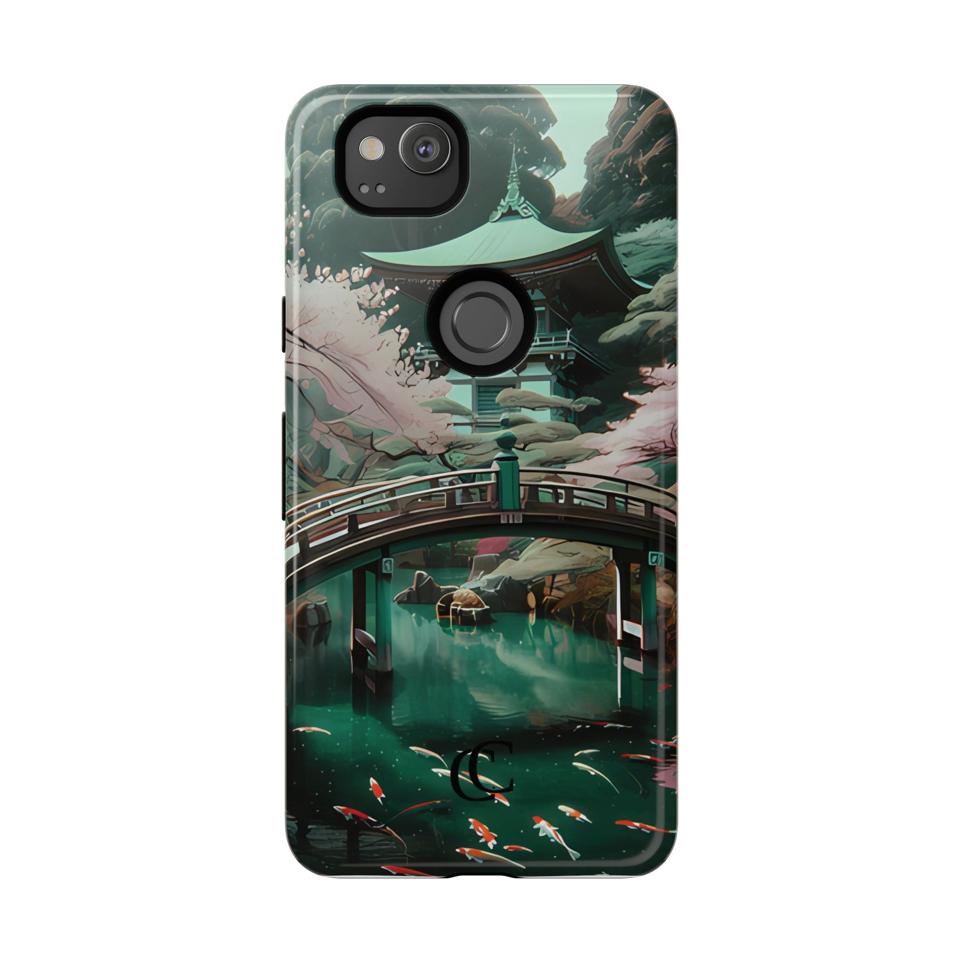 Nature-Inspired Phone Case, Aesthetic Phone Cover, Floral Case, Koi Pond Design, Gift for Nature Lovers