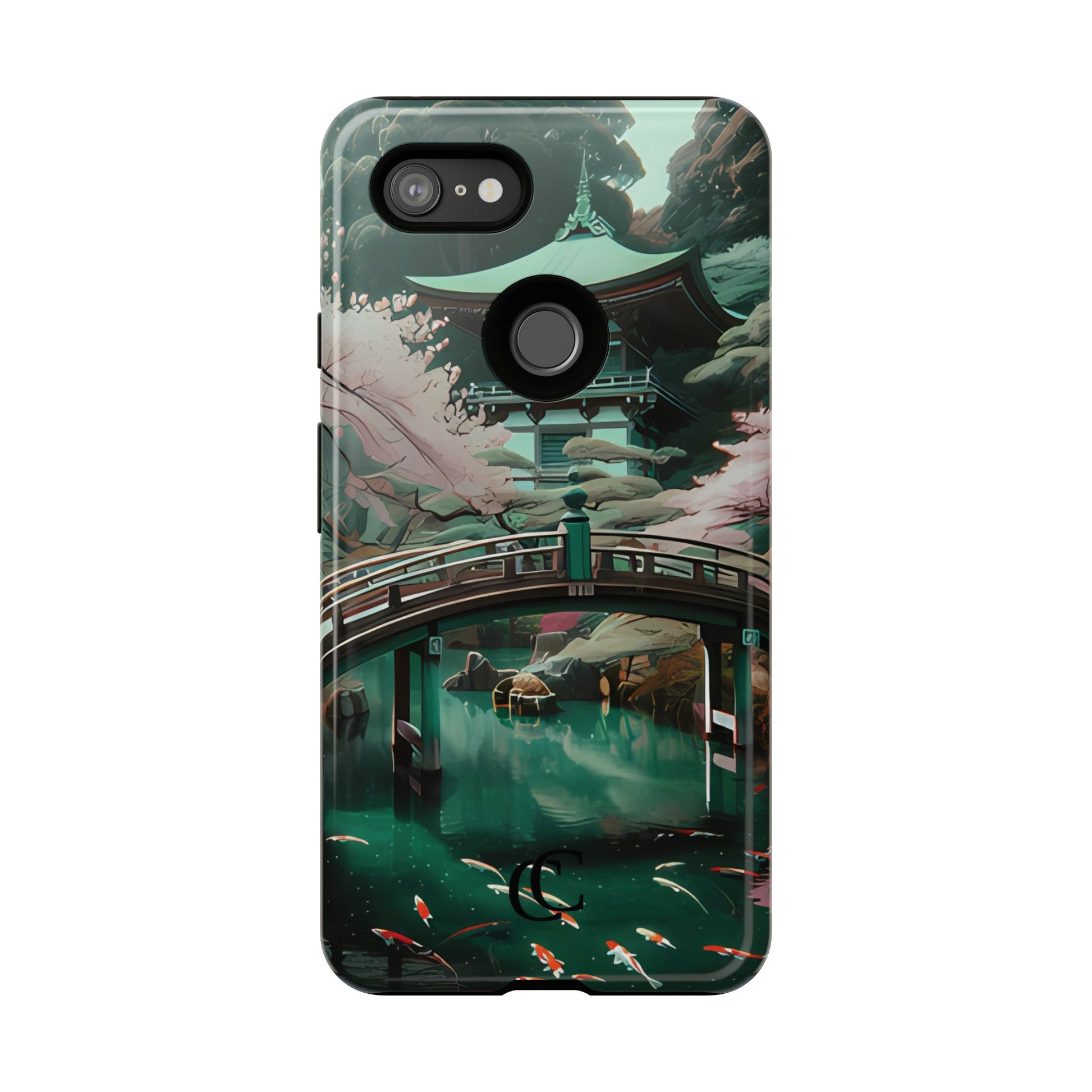 Nature-Inspired Phone Case, Aesthetic Phone Cover, Floral Case, Koi Pond Design, Gift for Nature Lovers